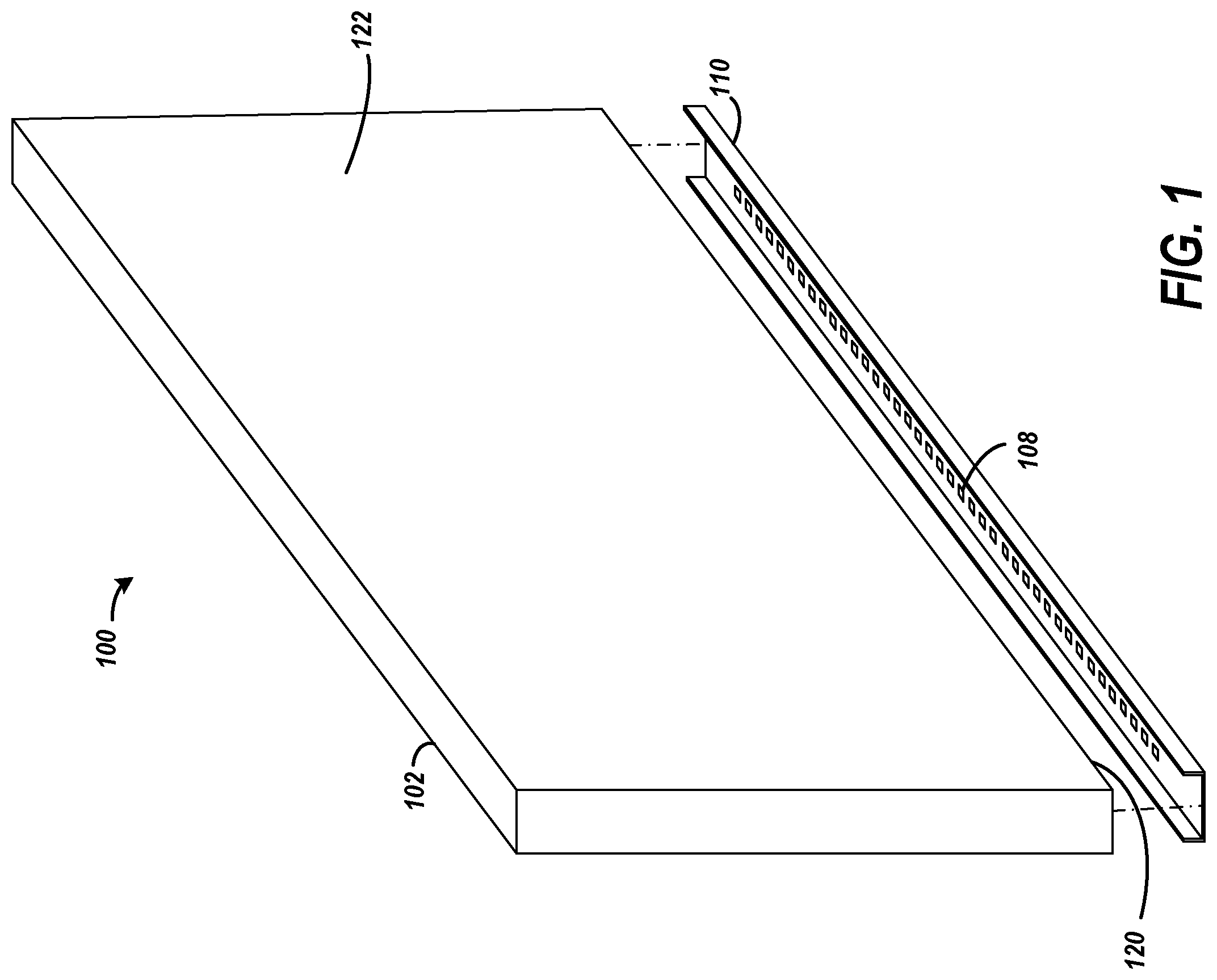 Patent US11774669 Figure 1 – Edge-lit solid-state lighting apparatus