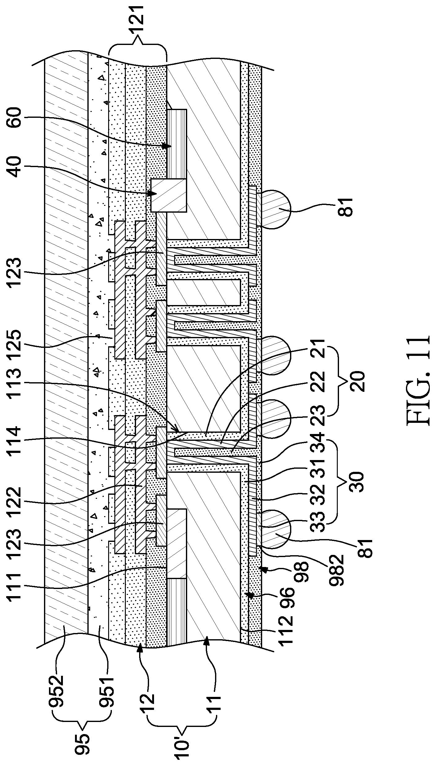 Patent US11774673 Figure 11 – Optical communication package structure and method for manufacturing the same