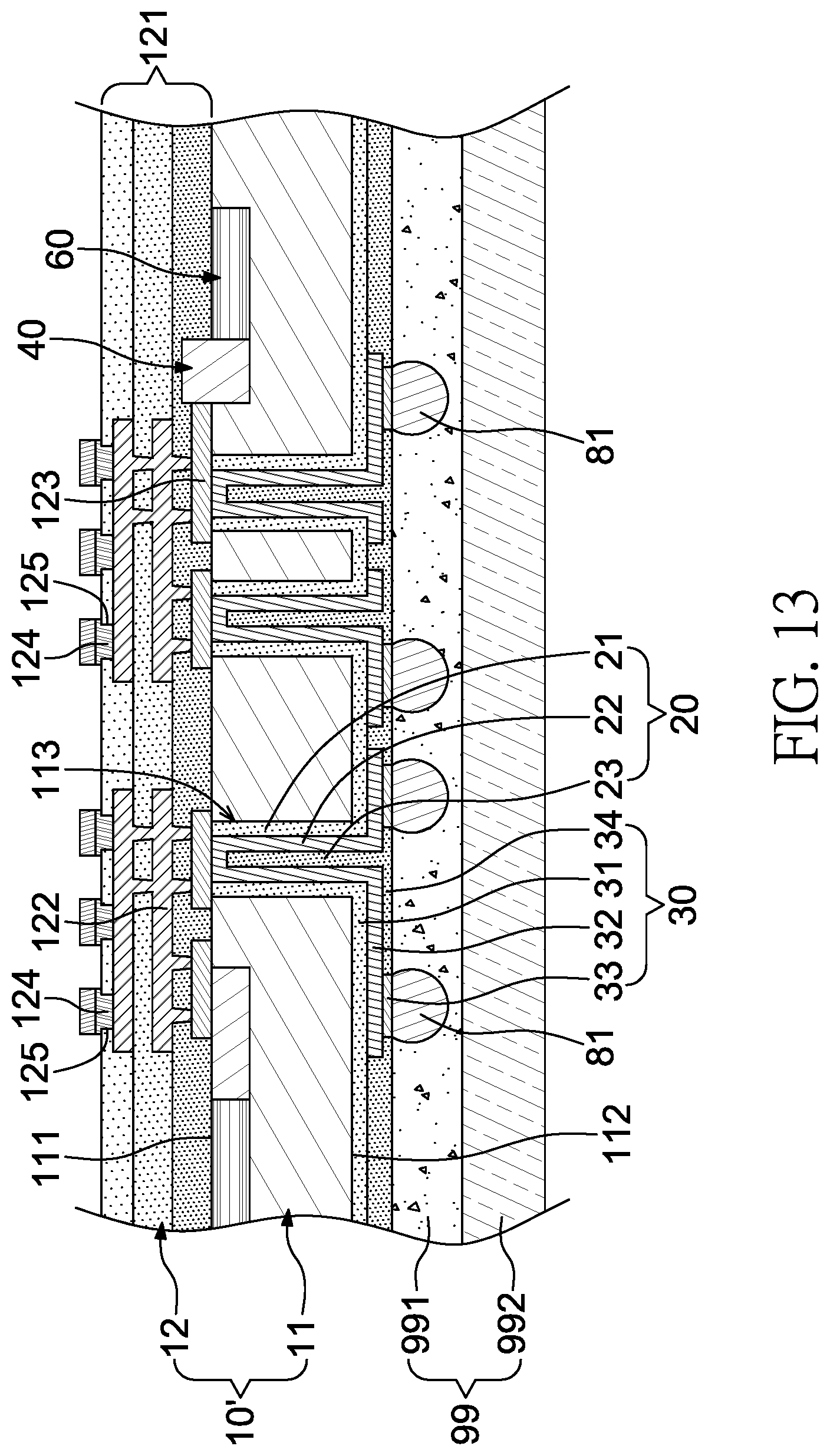Patent US11774673 Figure 13 – Optical communication package structure and method for manufacturing the same