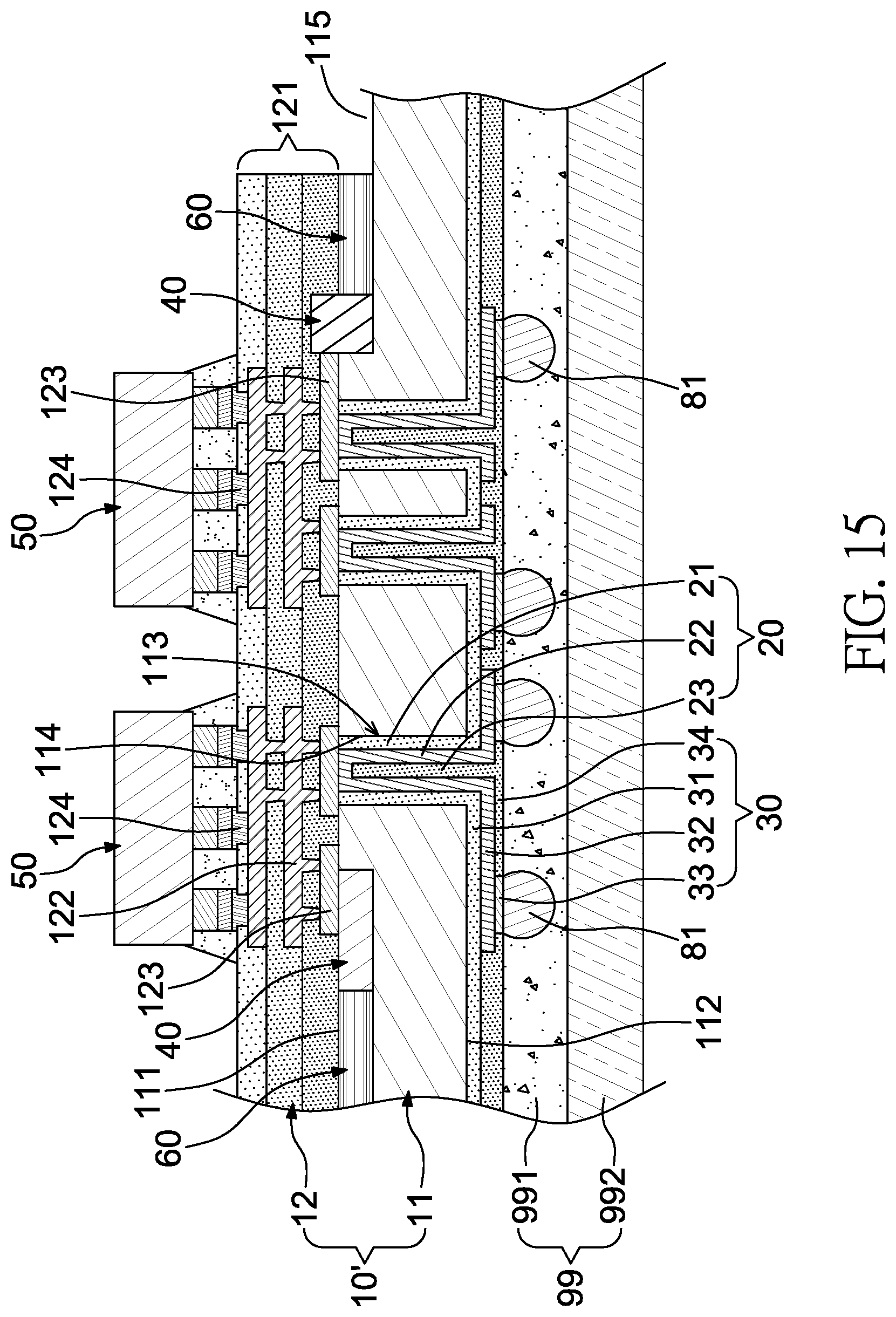 Patent US11774673 Figure 15 – Optical communication package structure and method for manufacturing the same