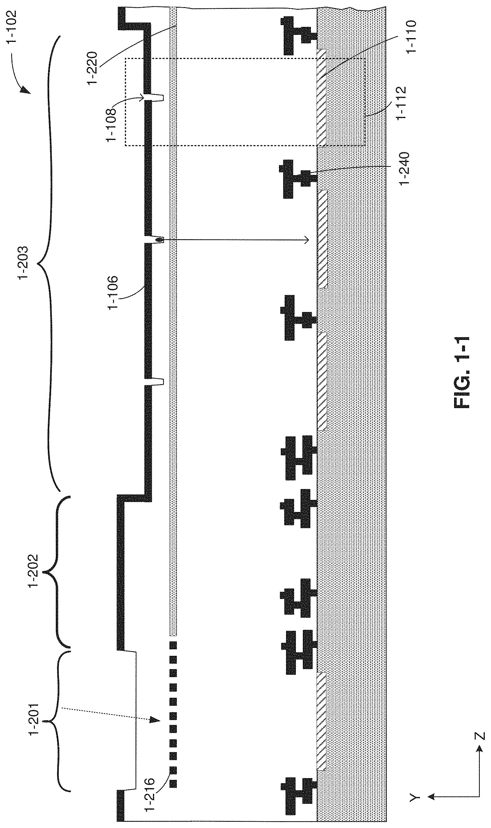Patent US11774674 Figure 1 – Optical waveguides and couplers for delivering light to an array of photonic elements