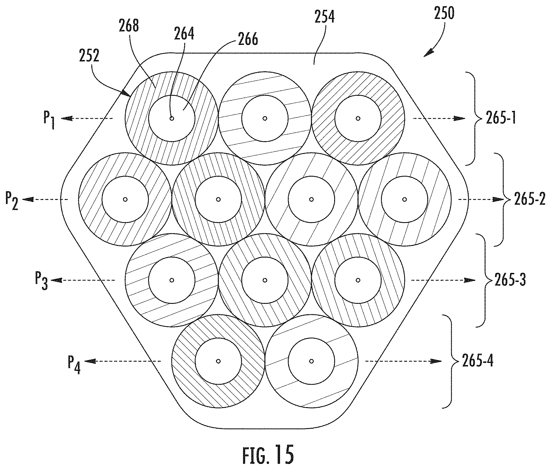 Patent US11774677 Figure 14 – Fiber optic cable assembly with overlapping bundled strength members, and fabrication method and apparatus