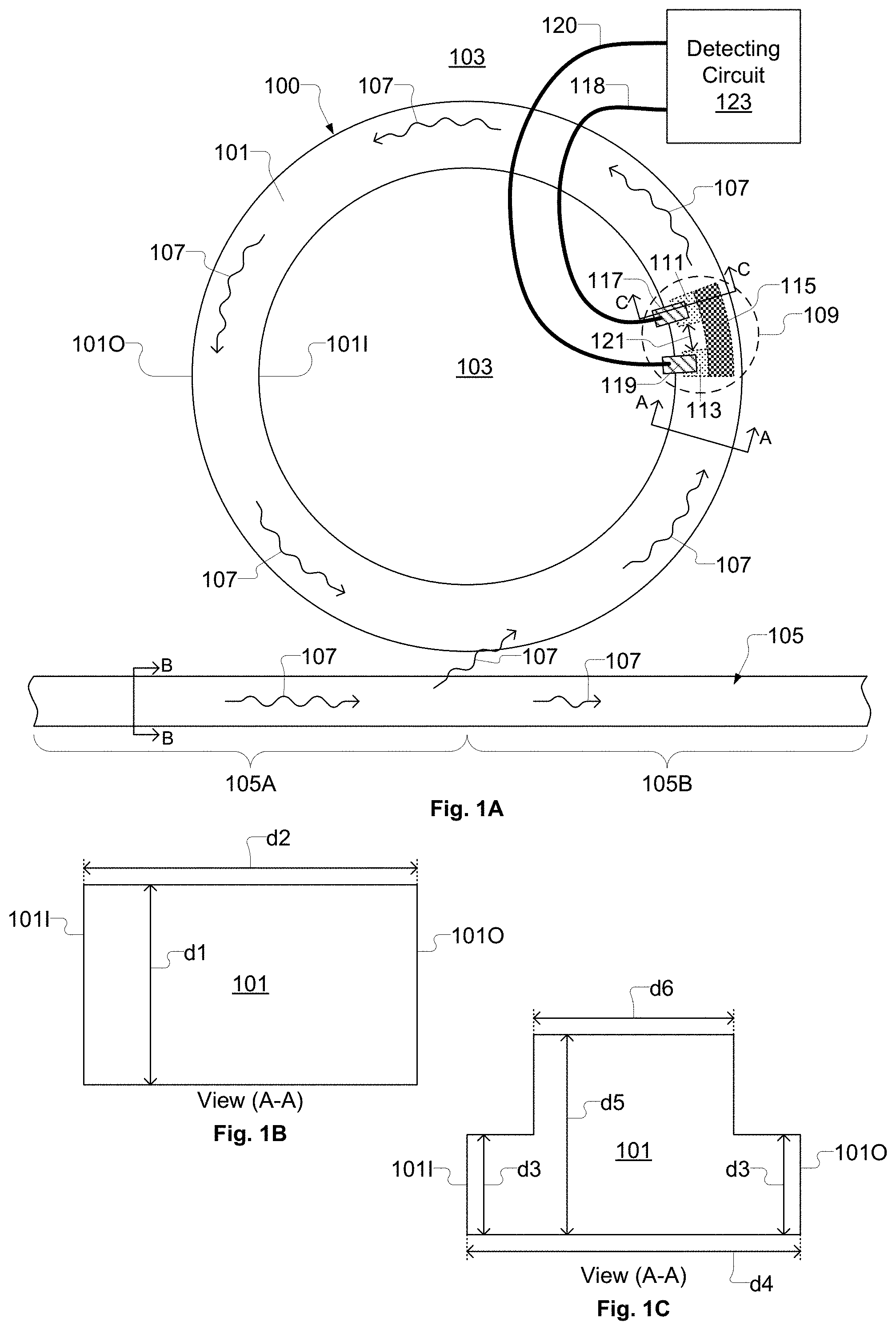 Patent US11774679 Figure 1 – Ring resonator with integrated photodetector for power monitoring