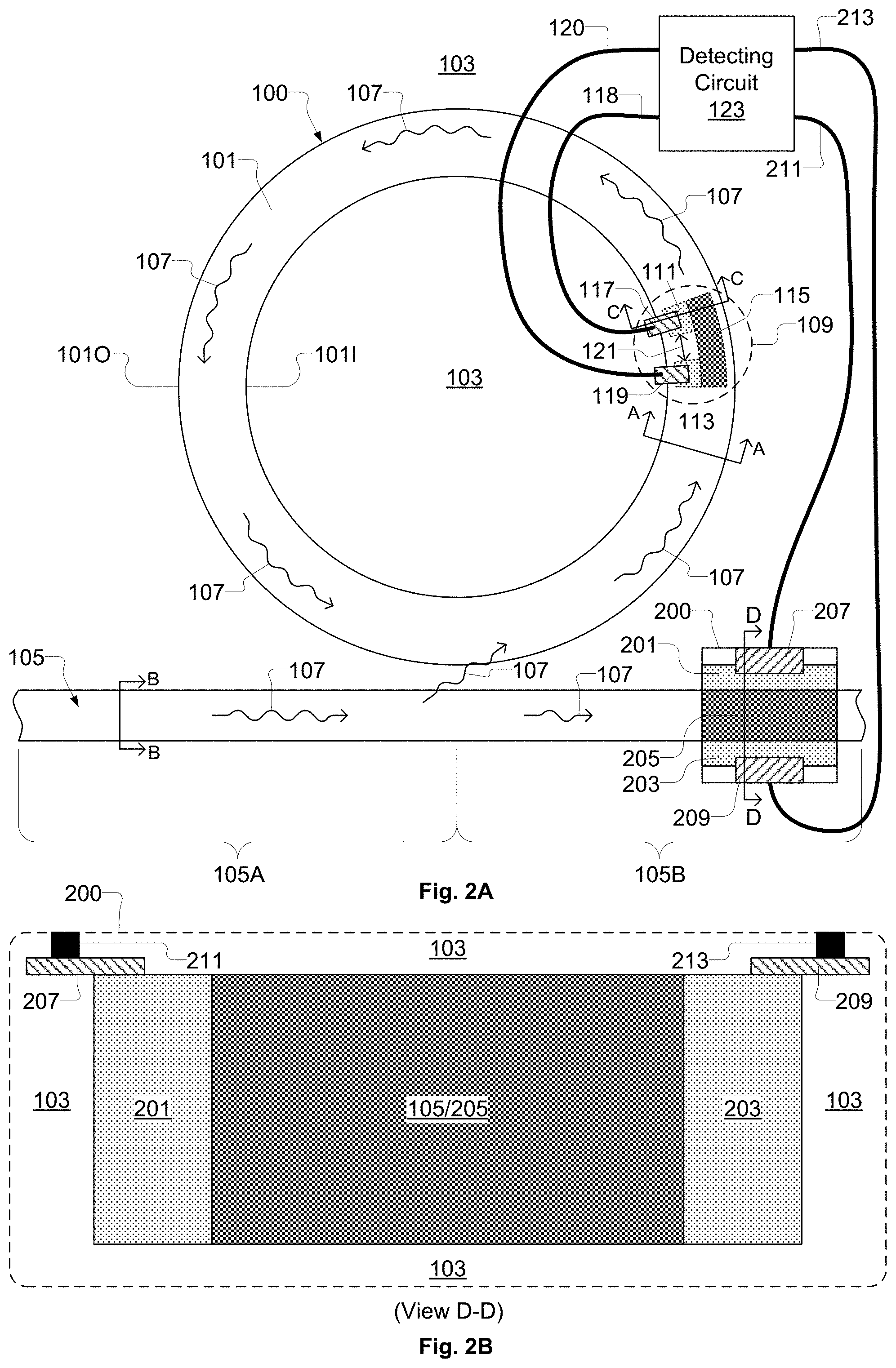 Patent US11774679 Figure 7 – Ring resonator with integrated photodetector for power monitoring