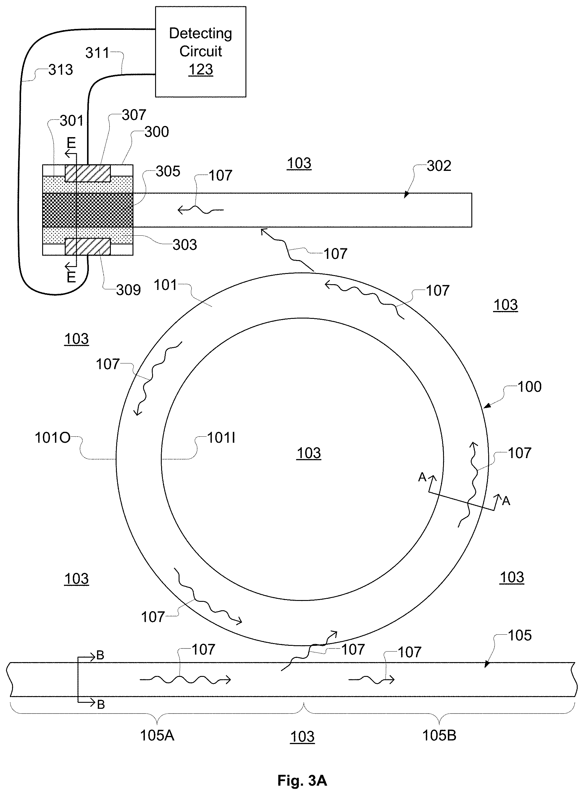 Patent US11774679 Figure 8 – Ring resonator with integrated photodetector for power monitoring