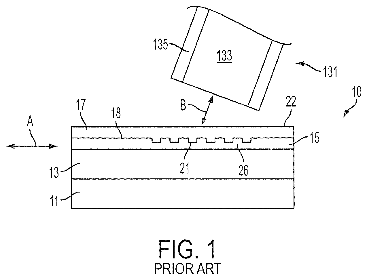 Patent US11774680 Figure 1 – Photonics grating coupler and method of manufacture