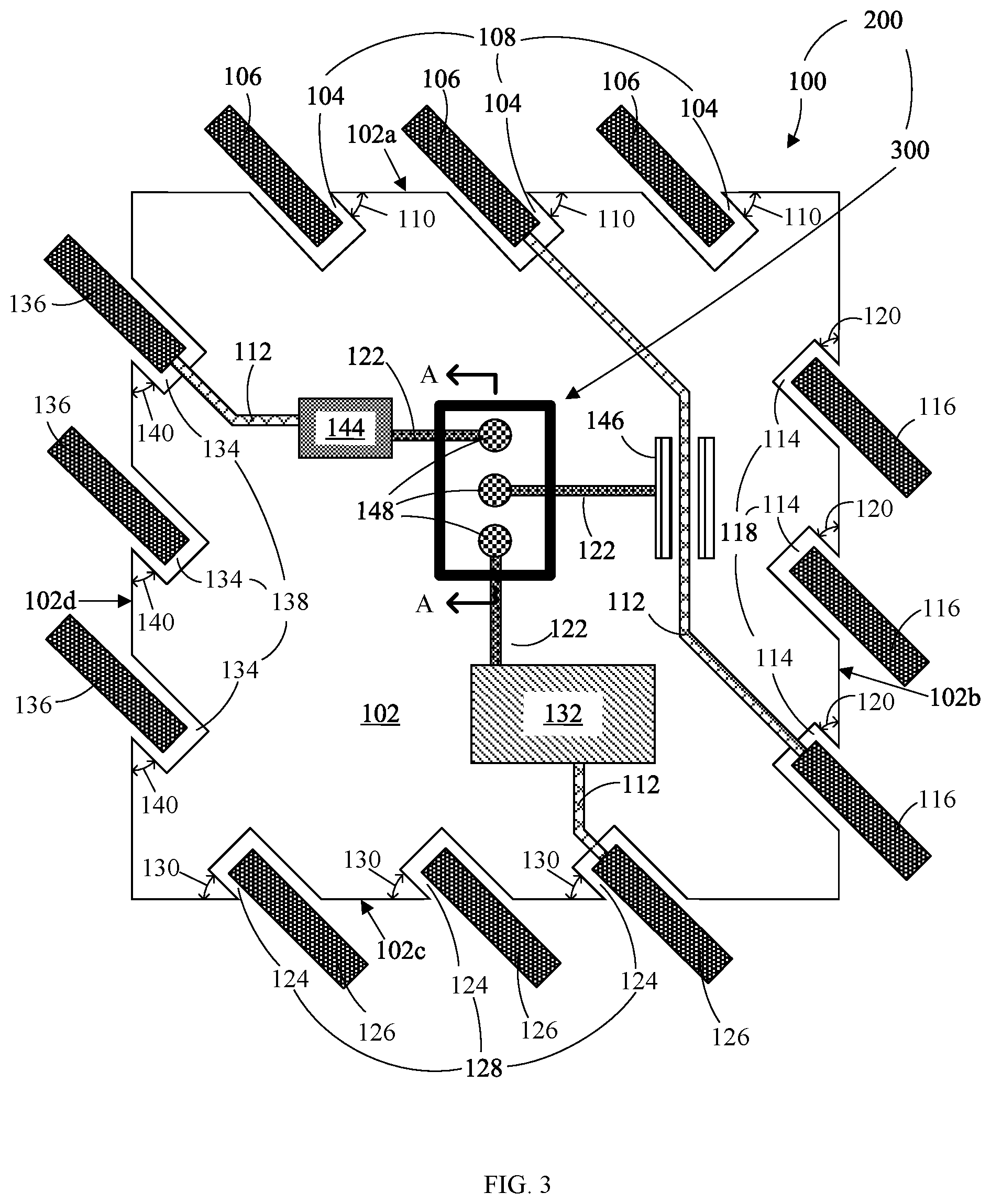Patent US11774689 Figure 3 – Photonics chips and semiconductor products having angled optical fibers