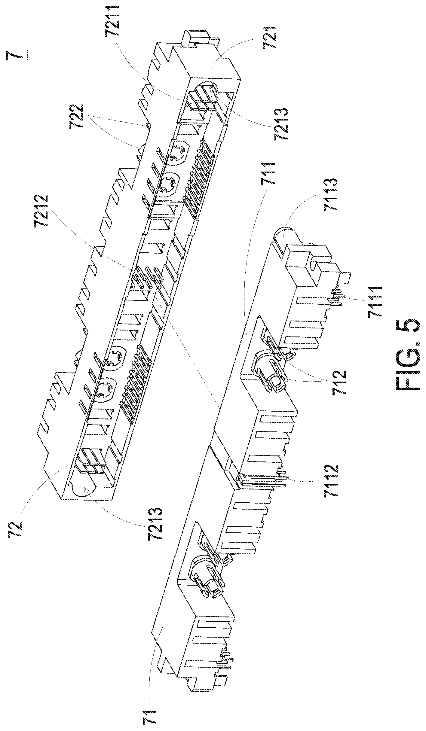 Patent US11774690 Figure 5 – Connector having optical fiber connection mechanism and connector assembly thereof
