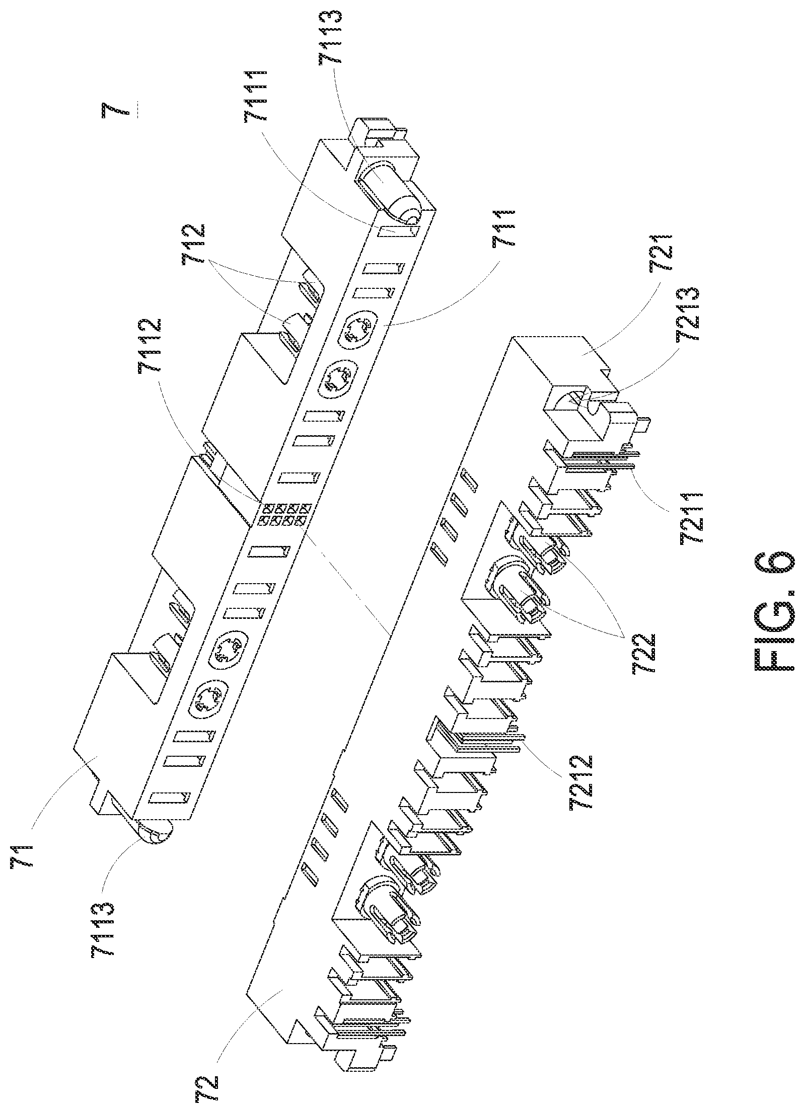 Patent US11774690 Figure 6 – Connector having optical fiber connection mechanism and connector assembly thereof