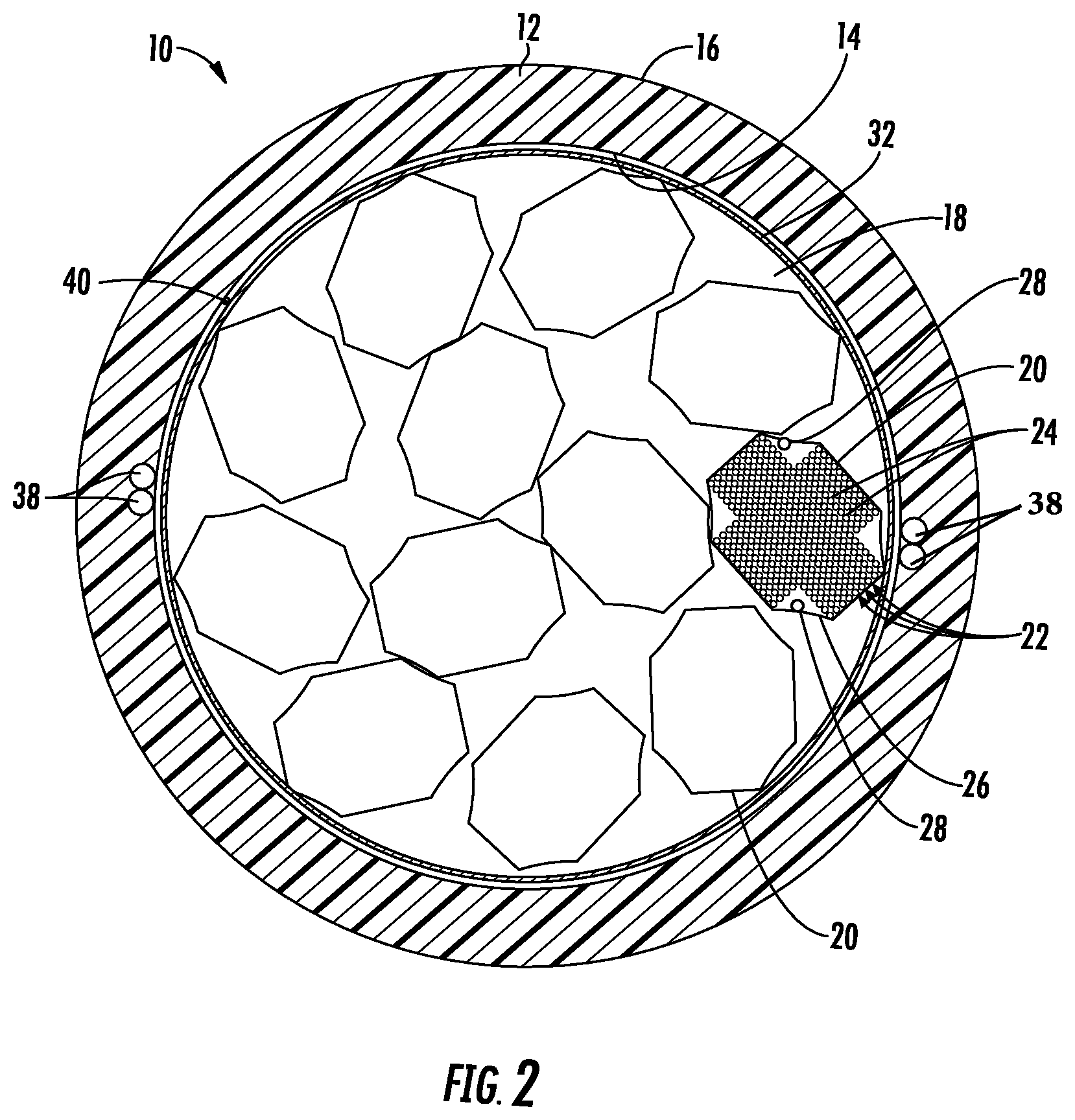 Patent US11774694 Figure 2 – Fiber carrying structure with rip cord and related method