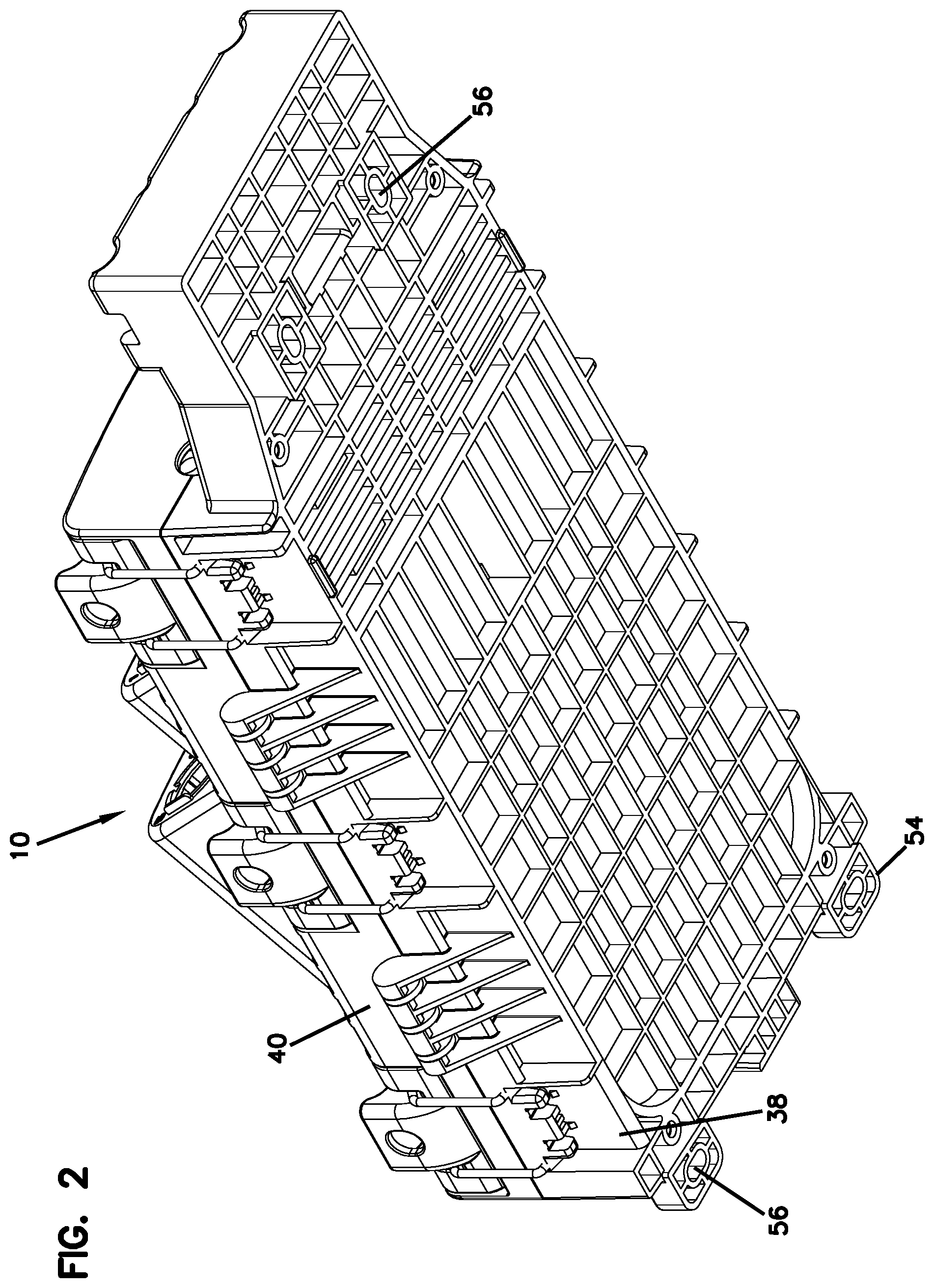 Patent US11774696 Figure 2 – Splitter module and enclosure for use therein