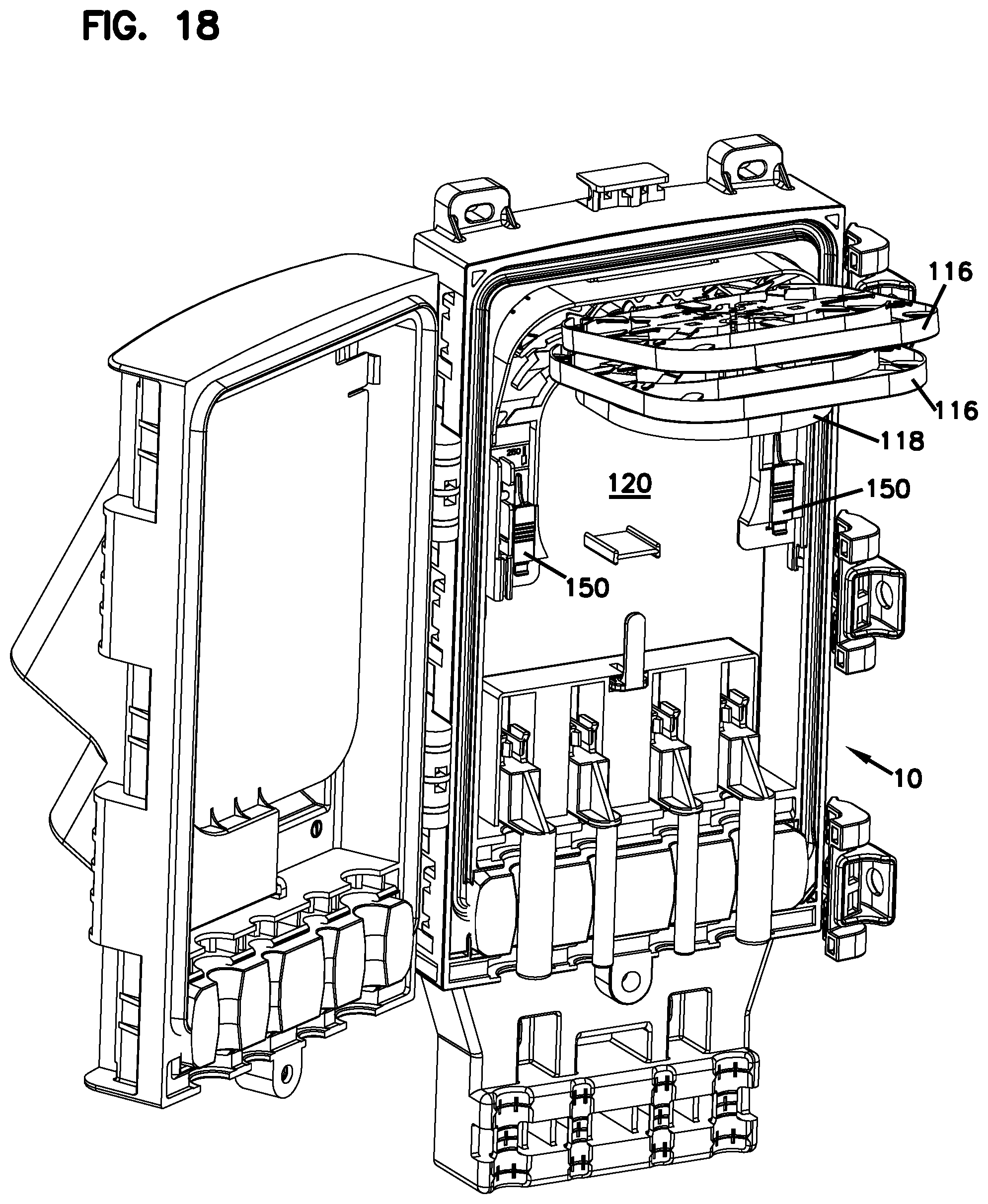 Patent US11774696 Figure 14 – Splitter module and enclosure for use therein