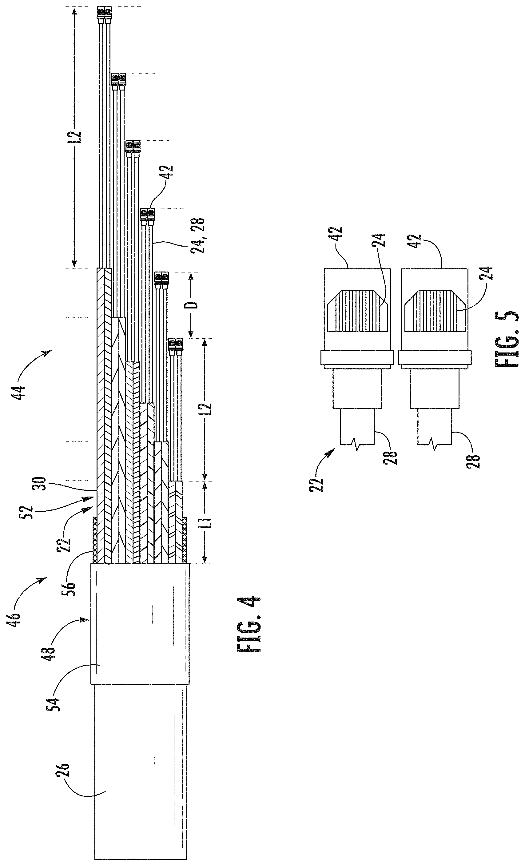 Patent US11774697 Figure 3 – Fiber optic cable assembly with pulling grip assembly and related methods