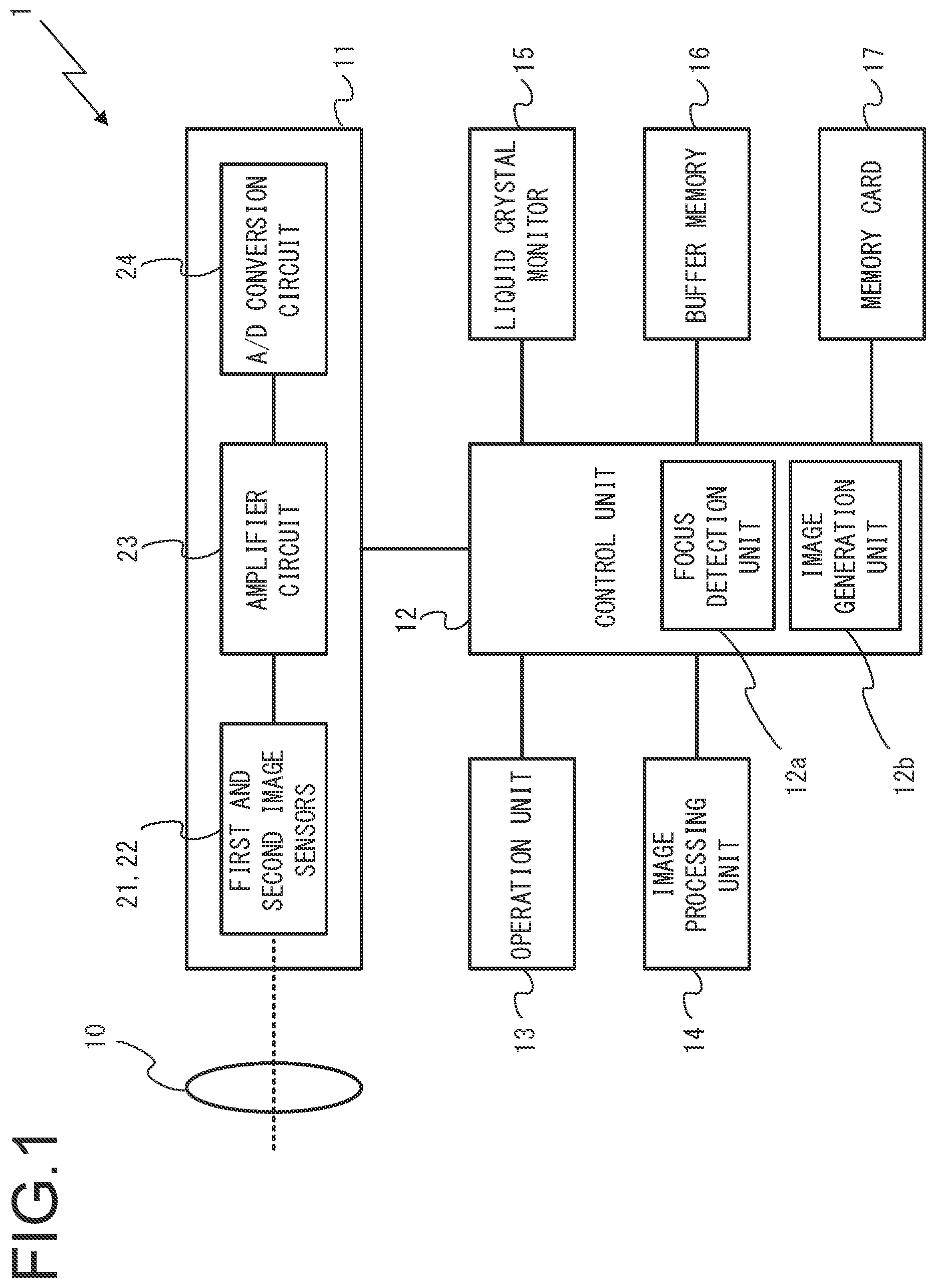 Patent US11774707 — Image sensor and image-capturing device — Figure 1
