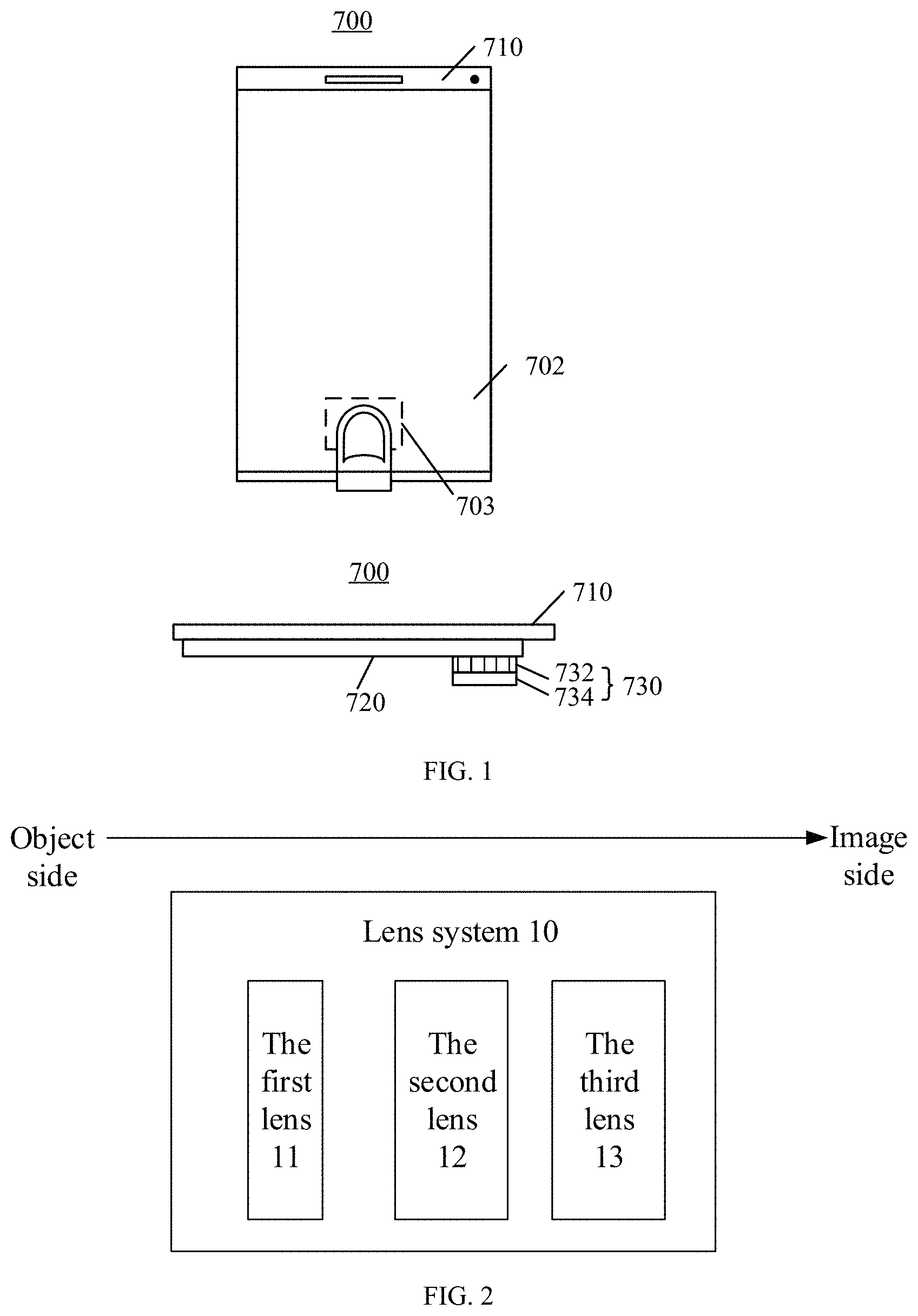 Patent US11774708 Figure 1 – Lens system, fingerprint identification apparatus and terminal device