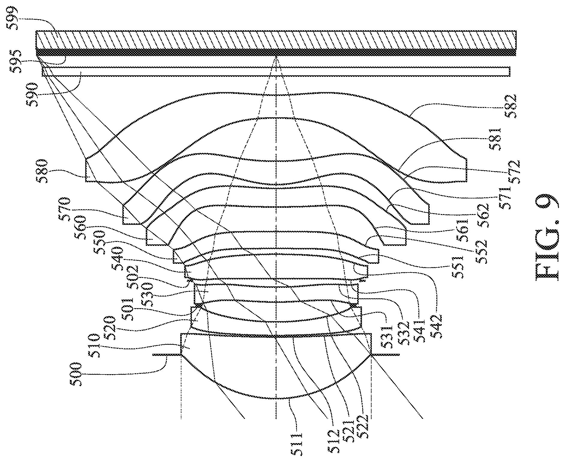 Patent US11774714 Figure 9 – Photographing lens assembly, image capturing unit and electronic device including eight lenses of +−++−−+−, +−−++−+−, +−−+−−+−, +−−−+−+− or +−−+−++− refractive powers