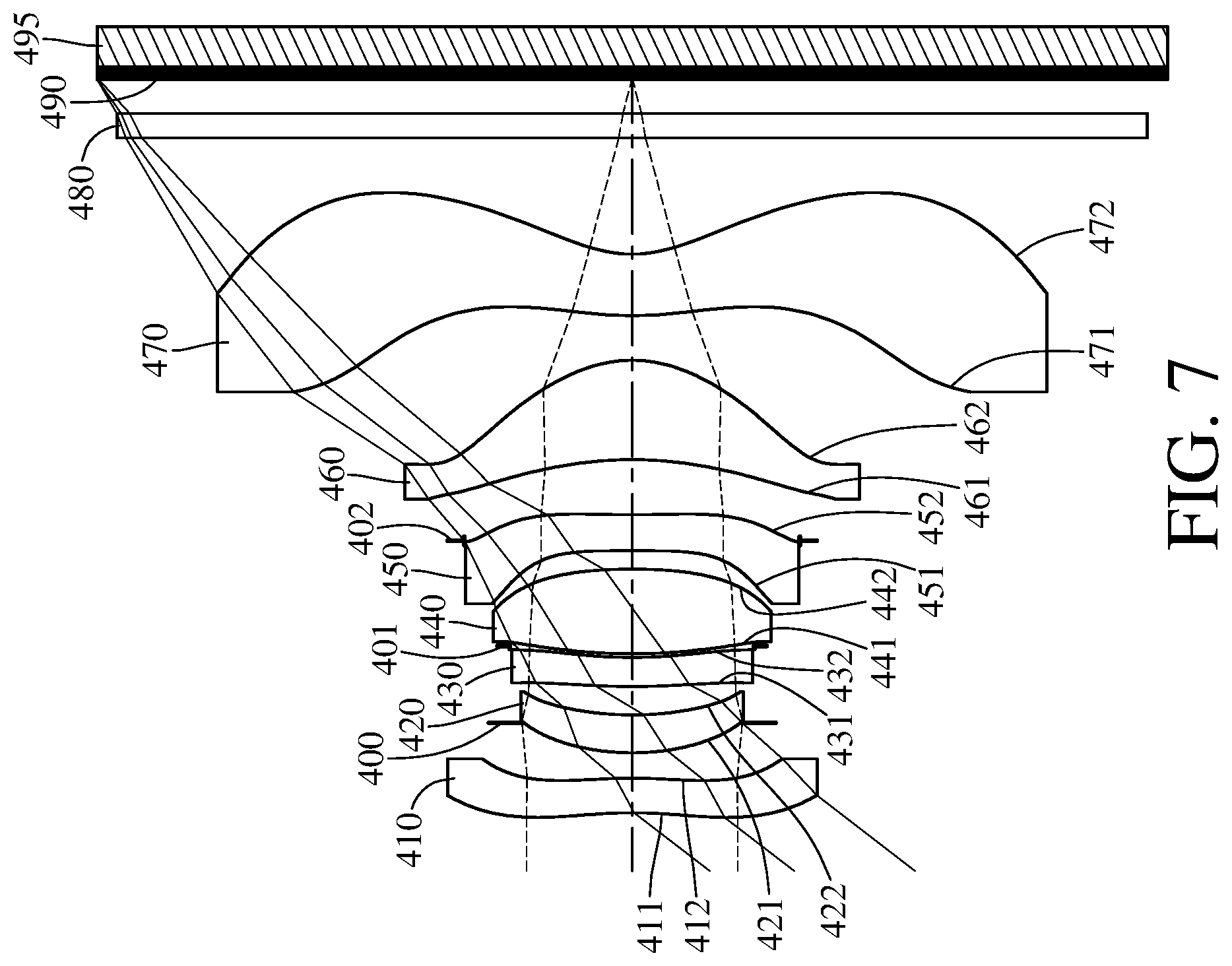 Patent US11774728 Figure 7 – Photographing optical lens system, image capturing unit and electronic device