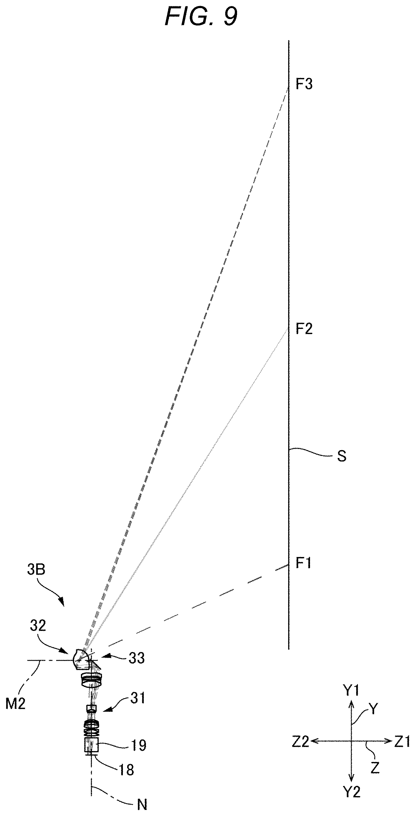 Patent US11774731 Figure 9 – Optical system, projector, and imaging apparatus