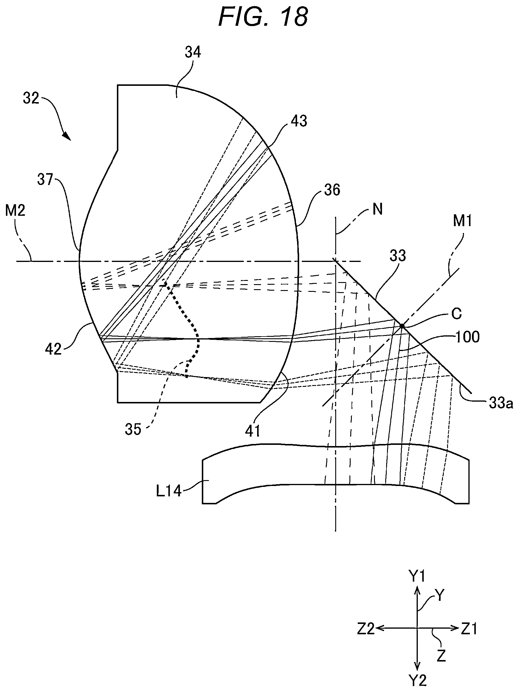 Patent US11774731 Figure 18 – Optical system, projector, and imaging apparatus