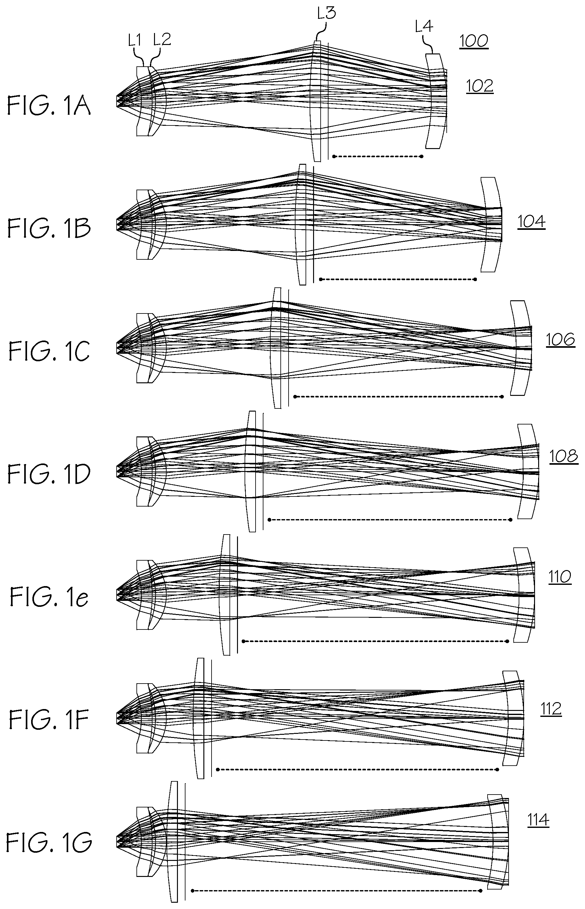 Patent US11774732 Figure 1 – Continuous zoom afocal lens assembly