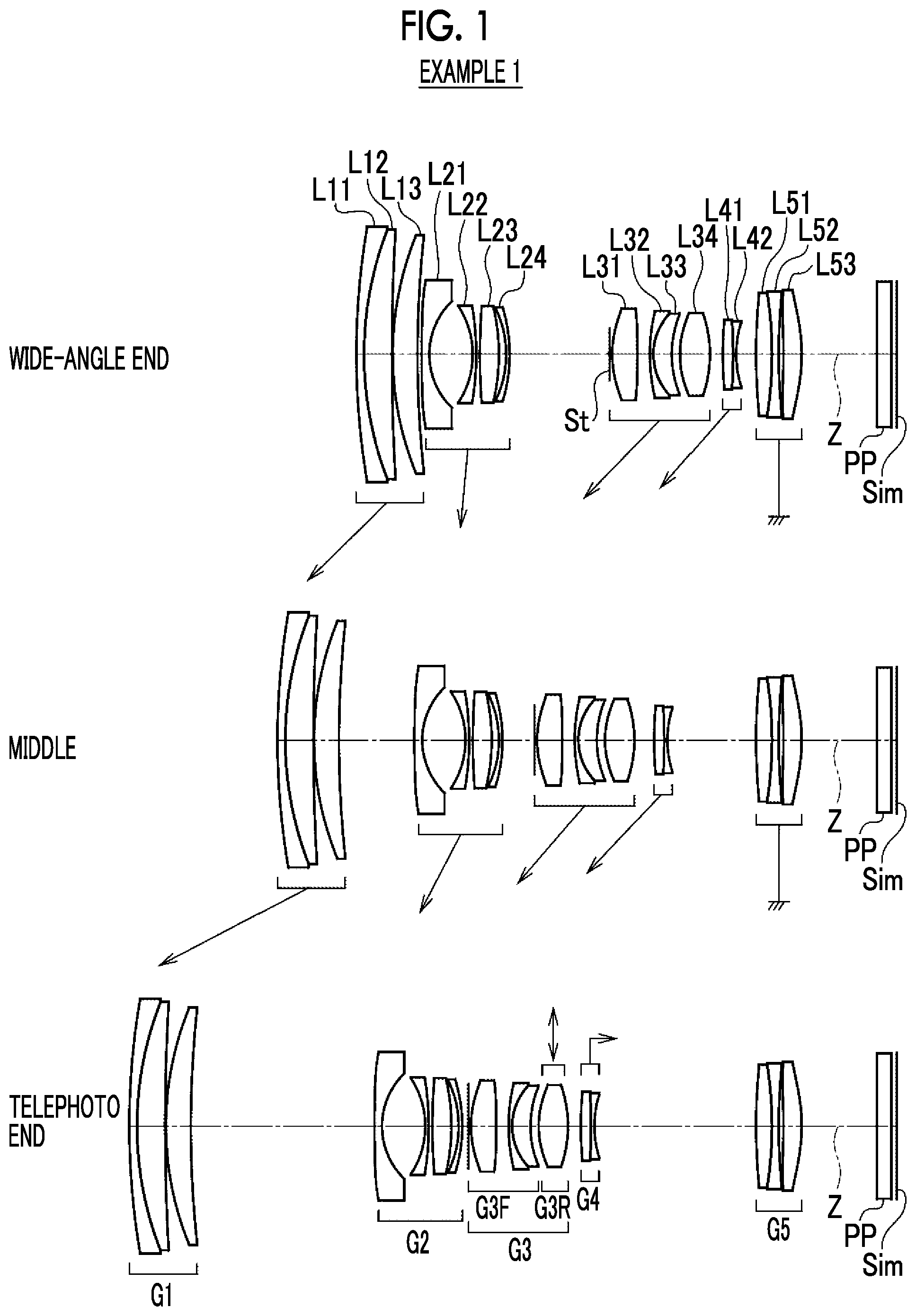 Patent US11774733 Figure 1 – Zoom lens and imaging apparatus