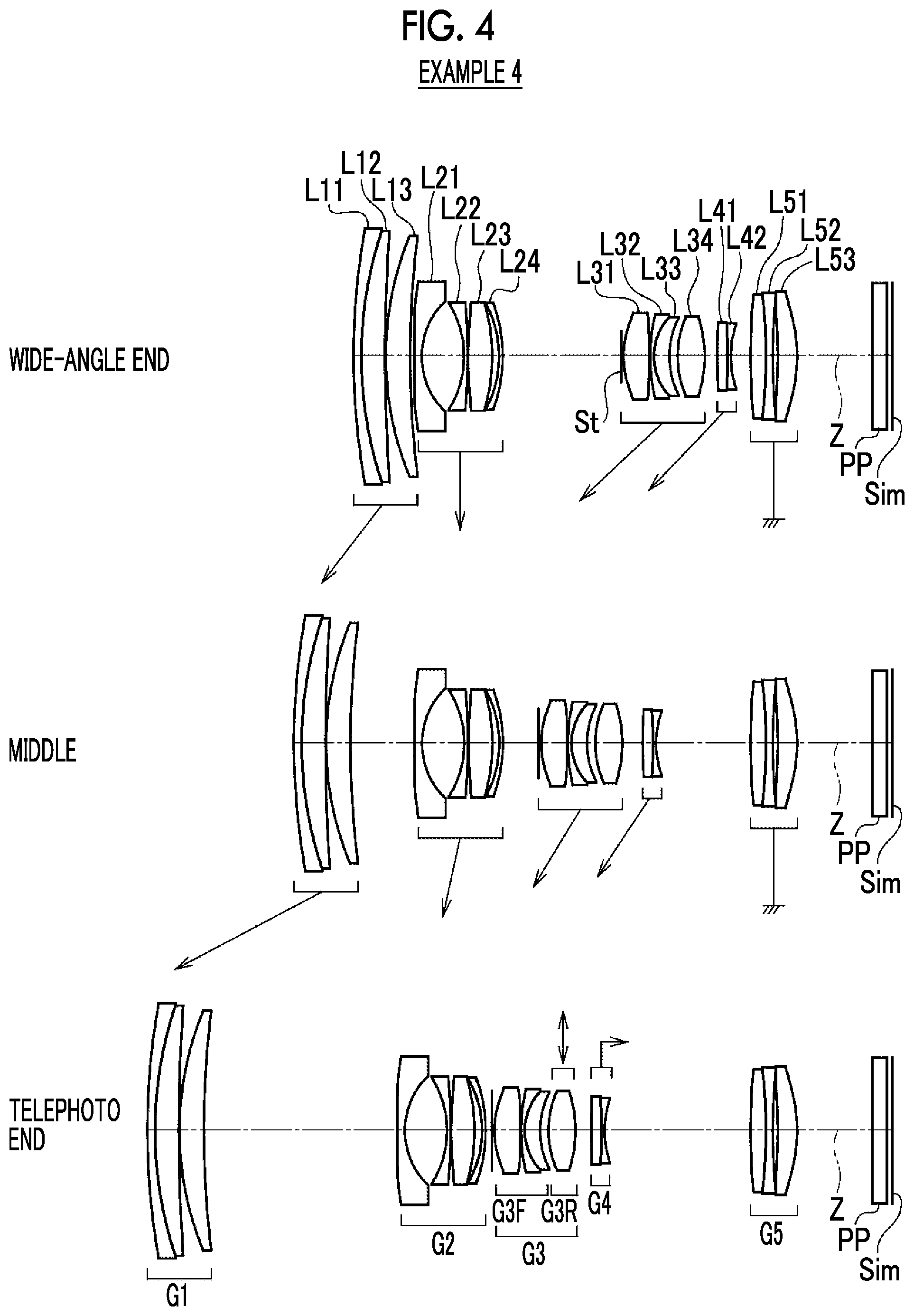 Patent US11774733 Figure 4 – Zoom lens and imaging apparatus
