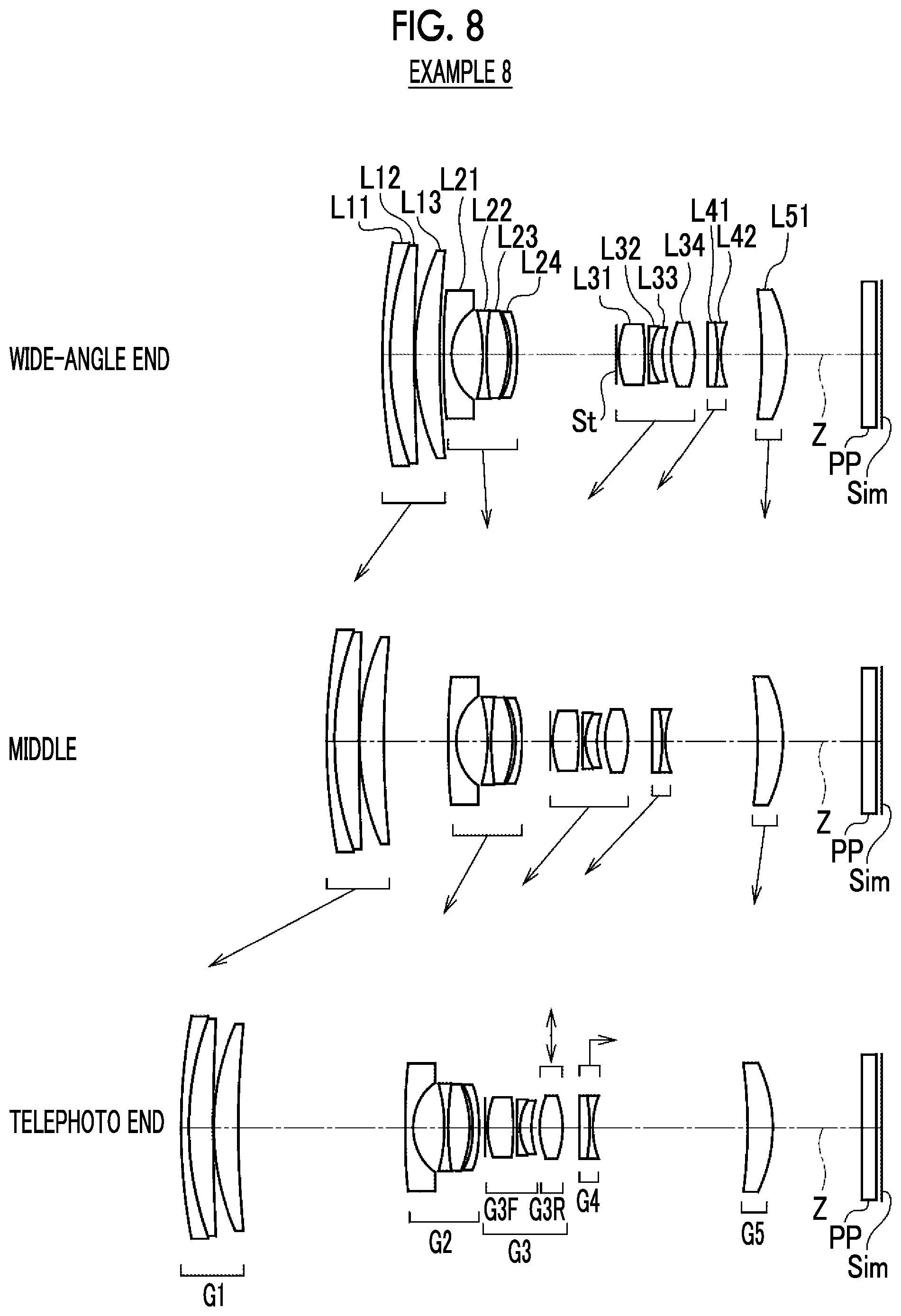 Patent US11774733 Figure 8 – Zoom lens and imaging apparatus