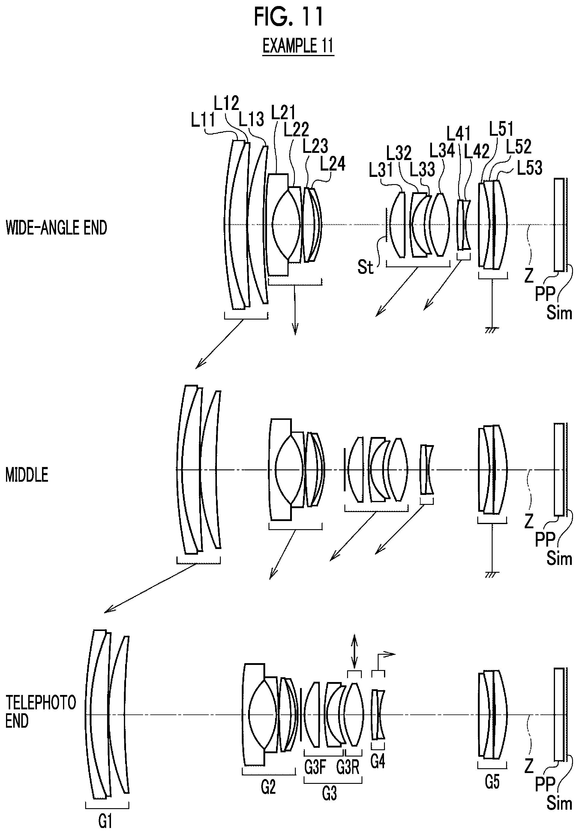 Patent US11774733 Figure 11 – Zoom lens and imaging apparatus