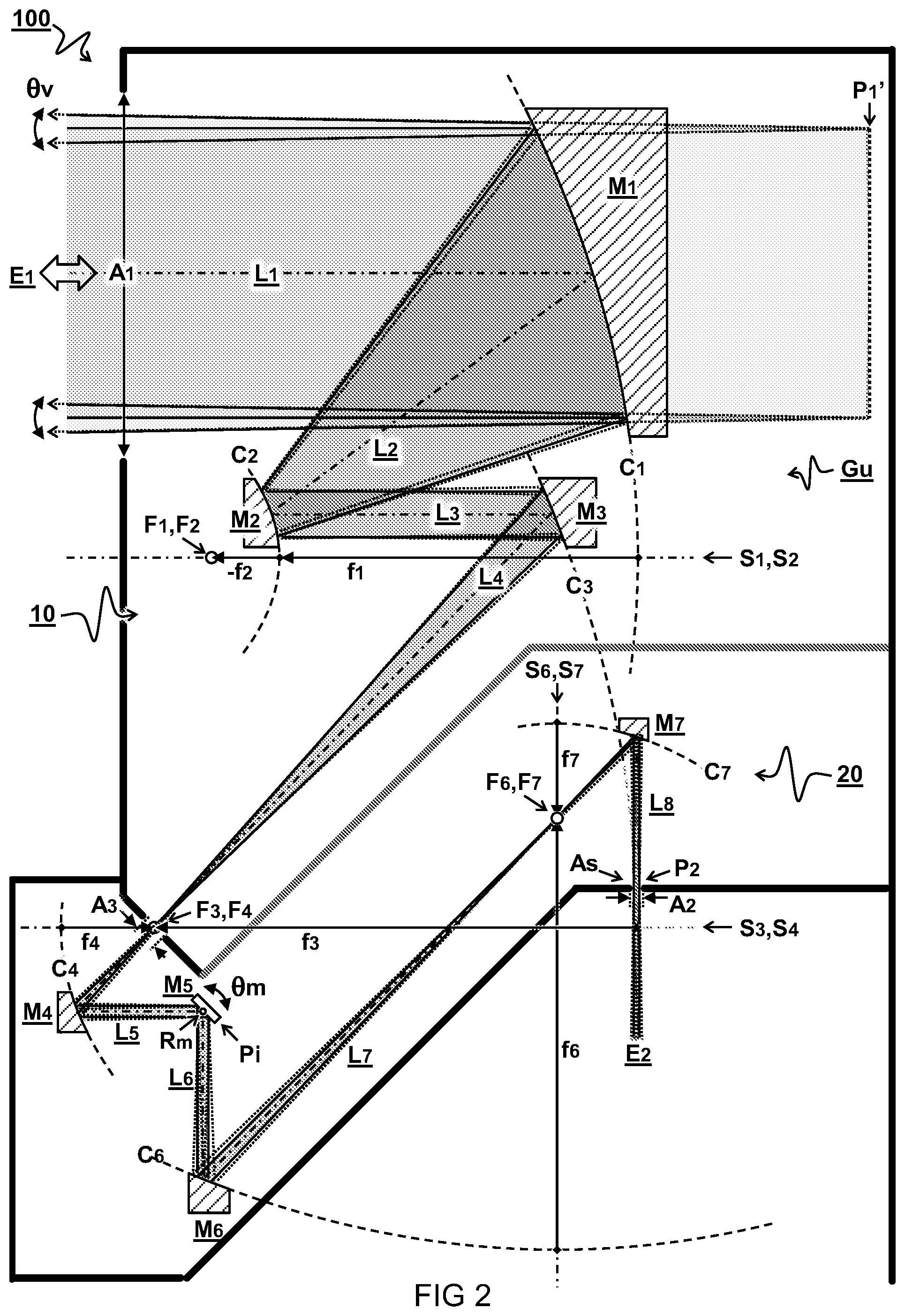 Patent US11774734 Figure 2 – Focal in-field pointing telescope system