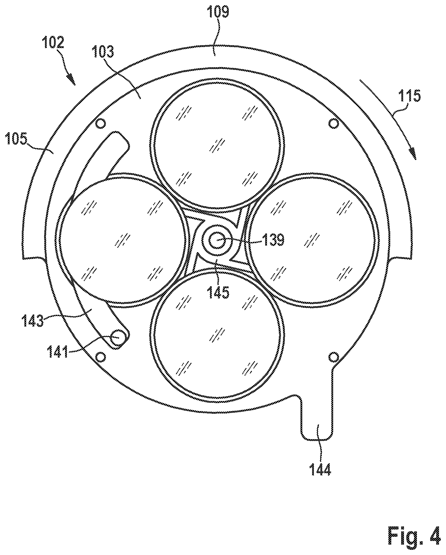 Patent US11774736 Figure 4 – Filter switching device for an optical observation instrument with two optical paths, optical observation instrument and method for switching a filter of an optical observation instrument