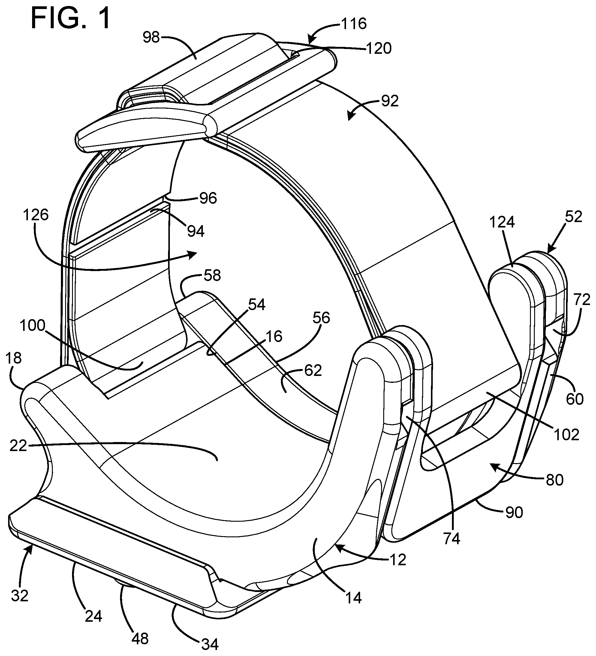 Patent US11774741 — Support facility for a binocular — Figure 1