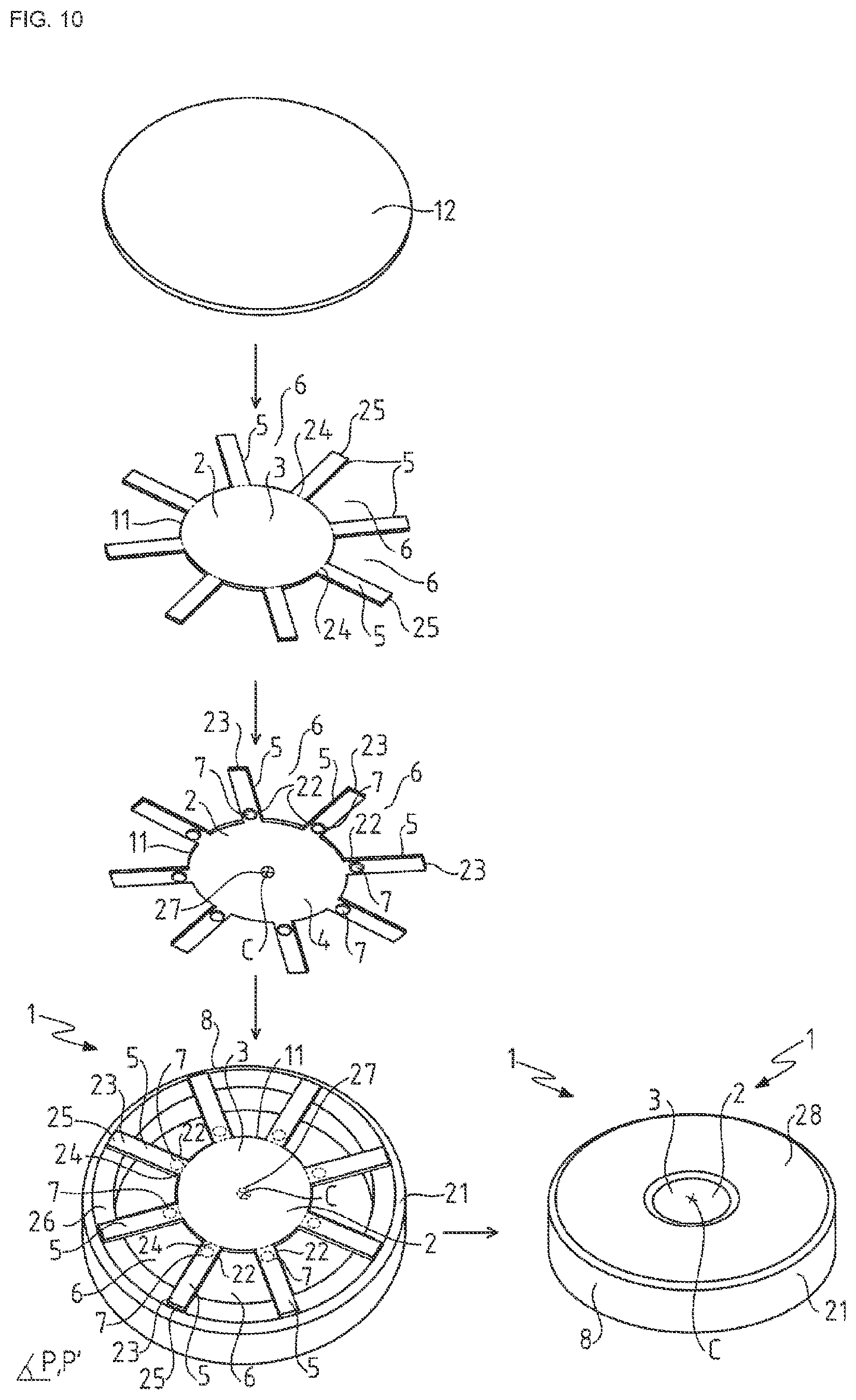 Patent US11774747 Figure 4 – Adaptive optical device of simplified construction and associated manufacturing method