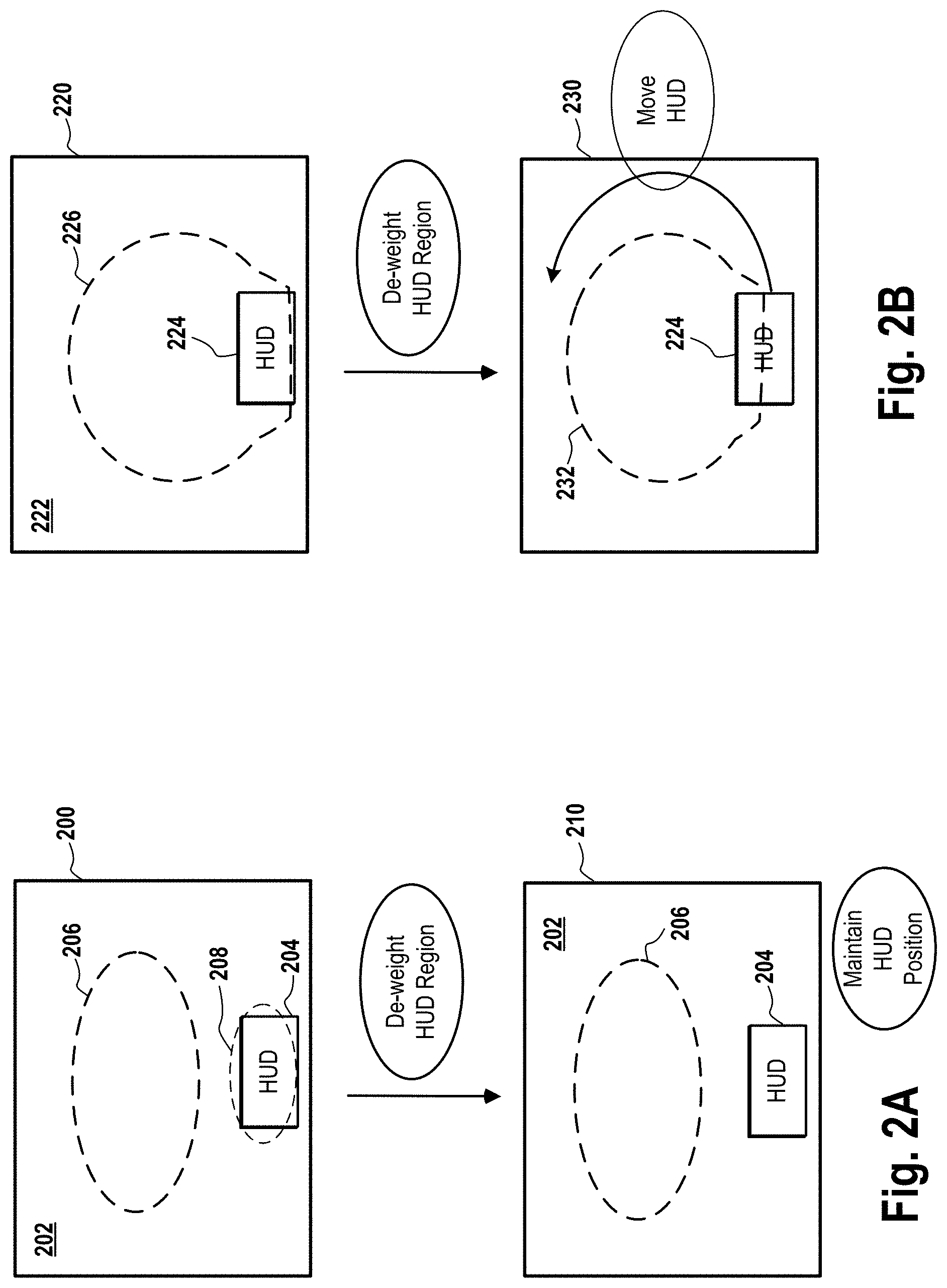 Patent US11774754 Figure 2 – Automatic positioning of head-up display based on gaze tracking
