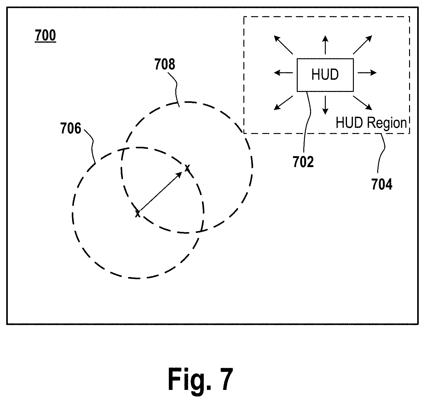 Patent US11774754 Figure 6 – Automatic positioning of head-up display based on gaze tracking