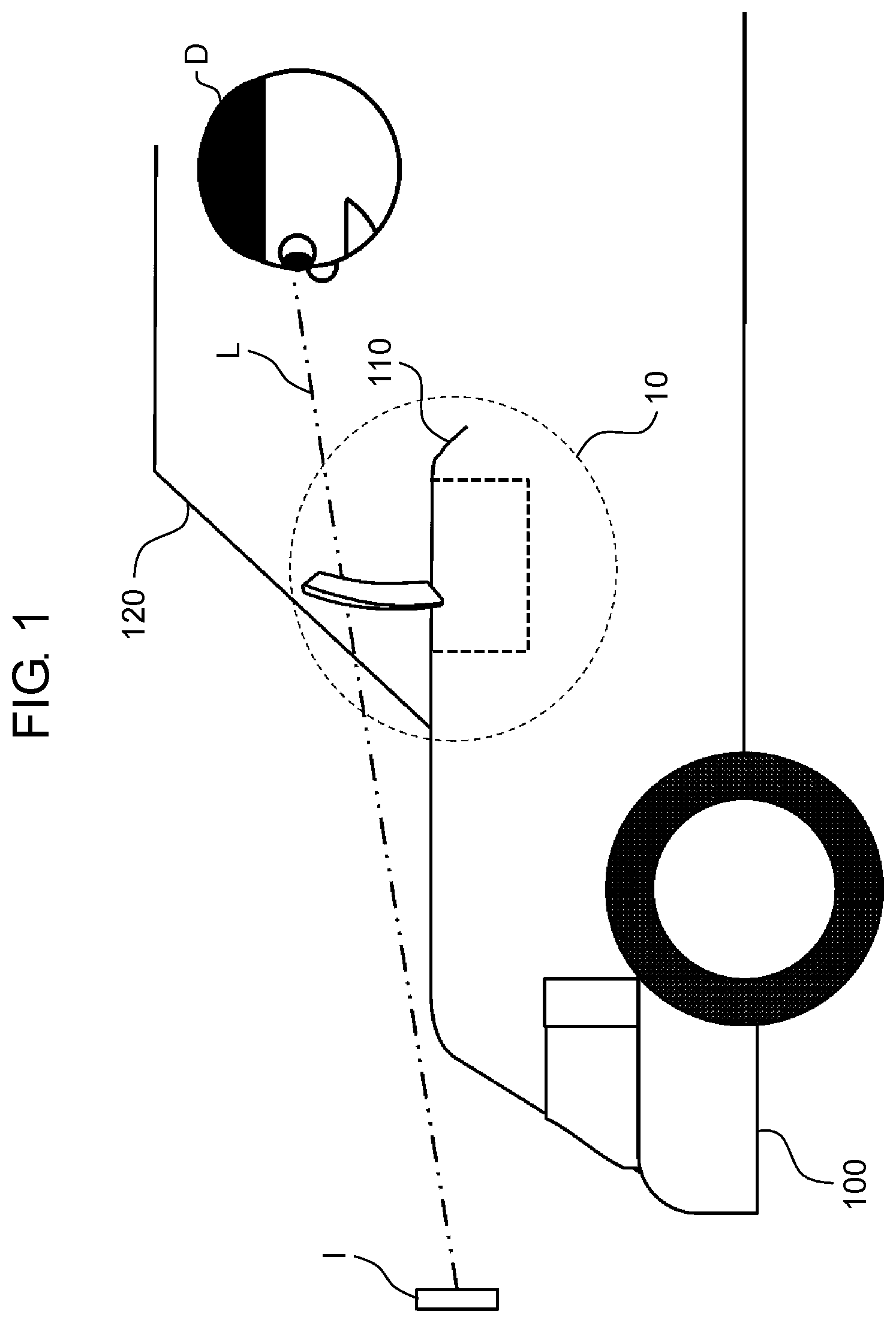 Patent US11774756 Figure 1 – Head-up display