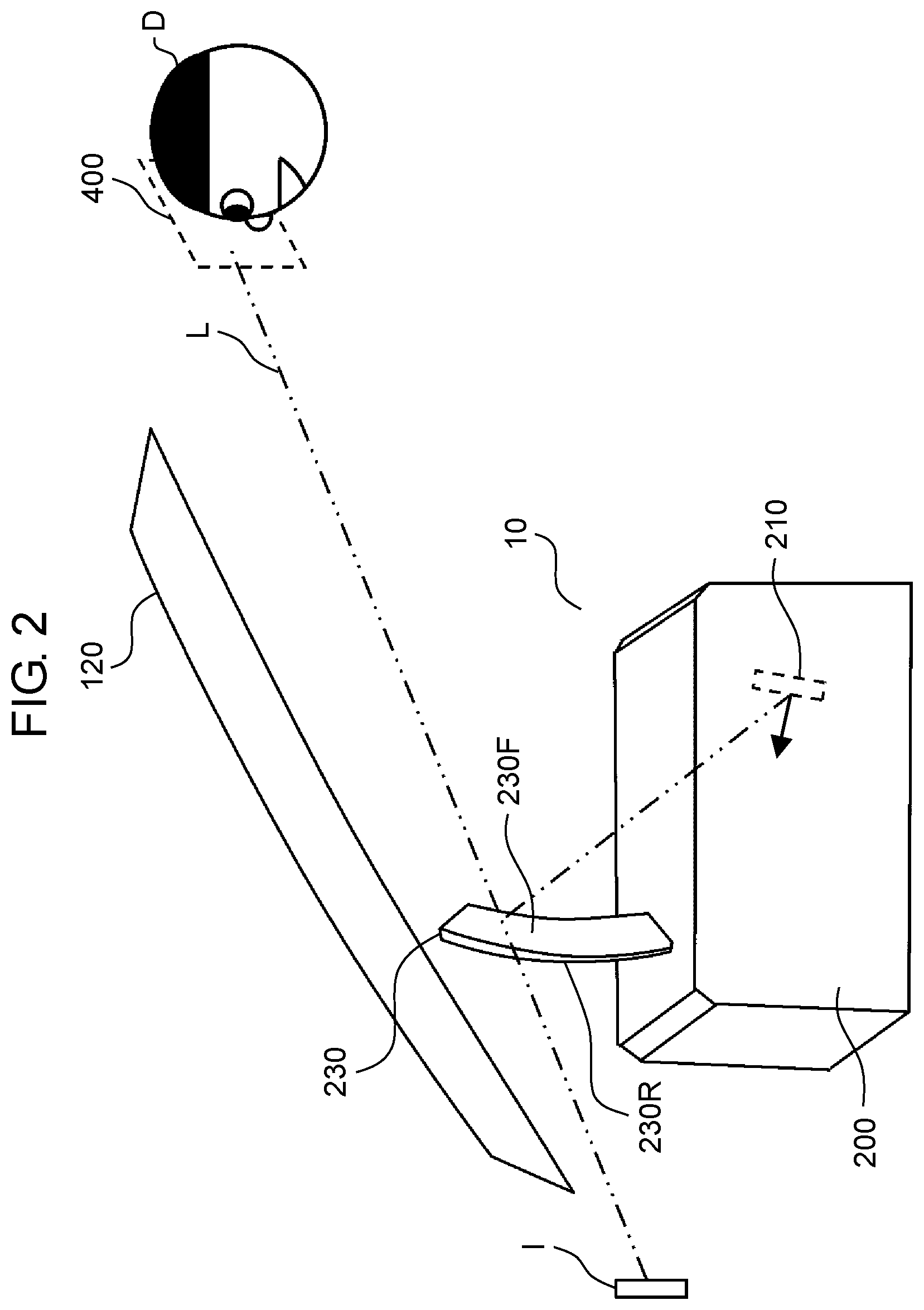Patent US11774756 Figure 2 – Head-up display
