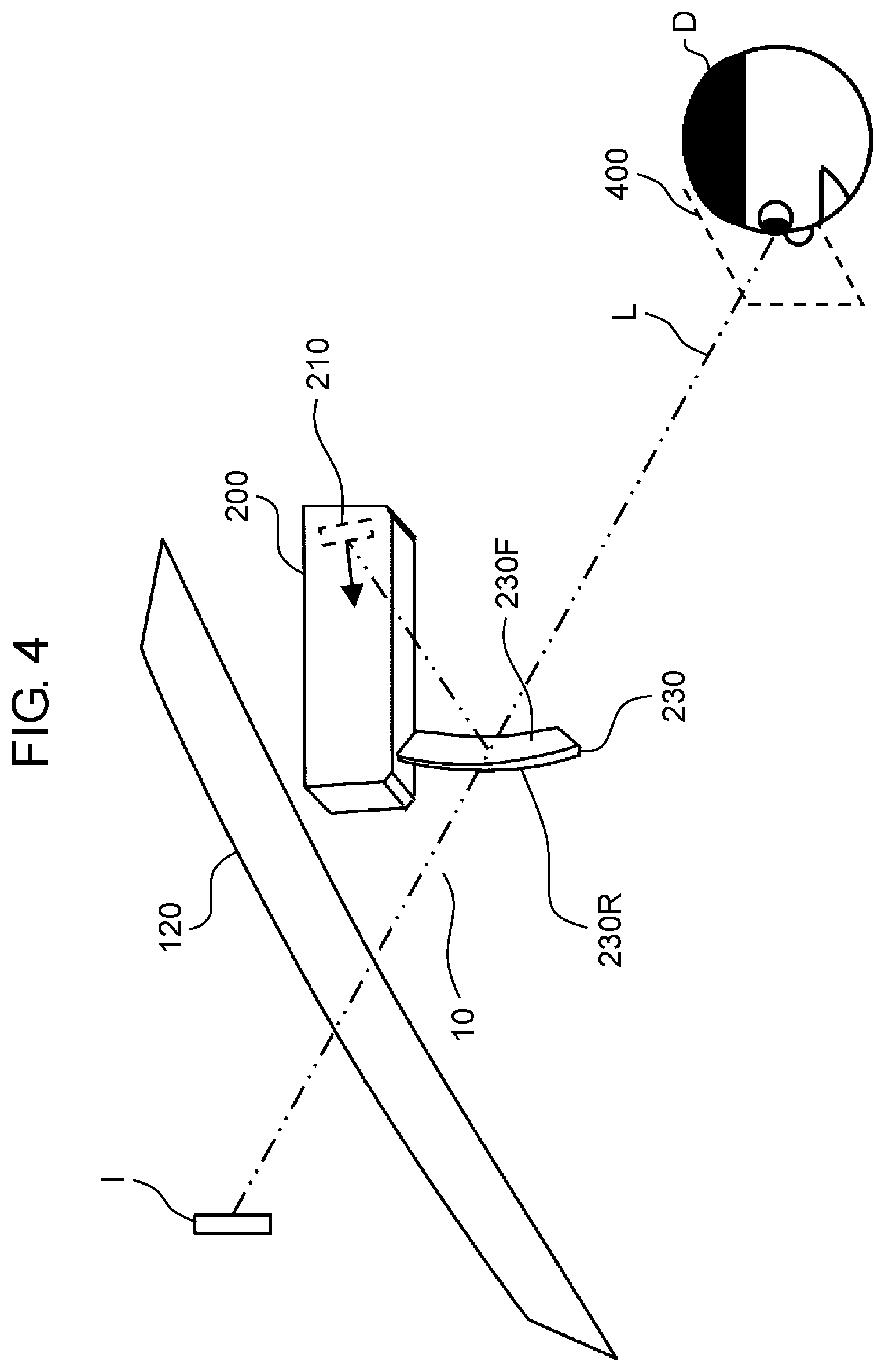 Patent US11774756 Figure 4 – Head-up display