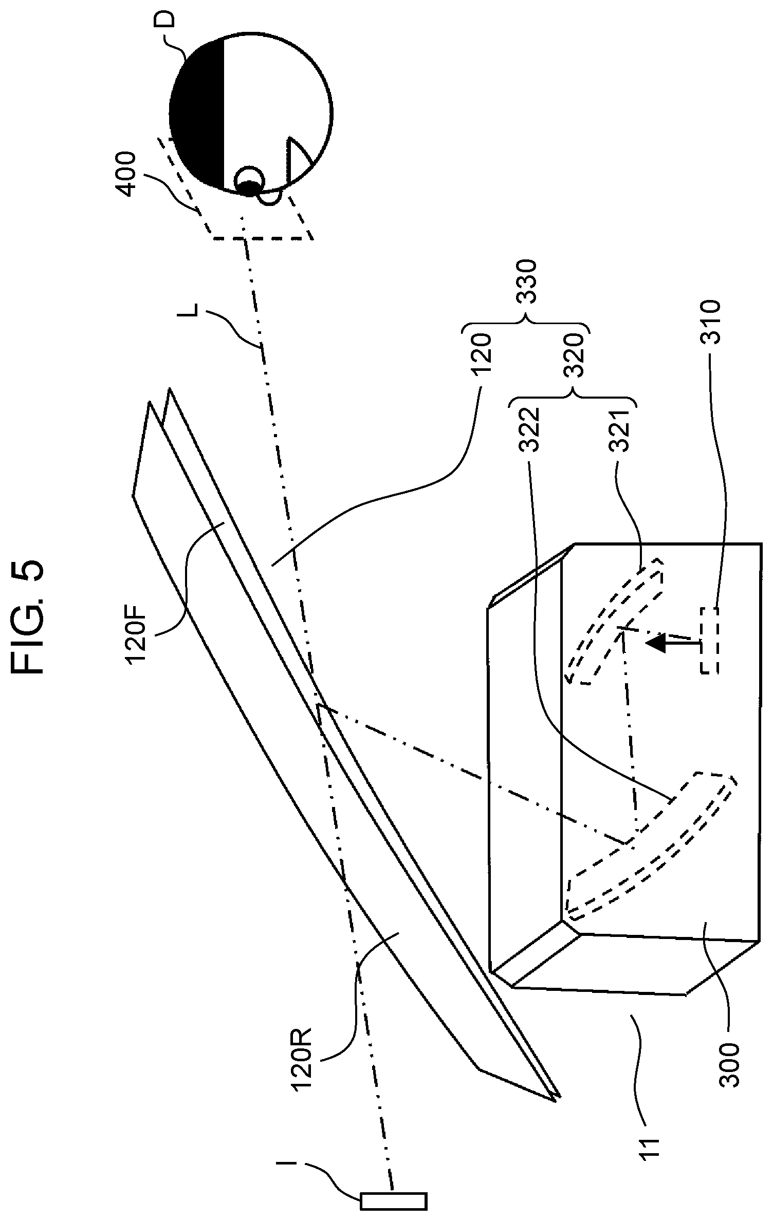 Patent US11774756 Figure 5 – Head-up display