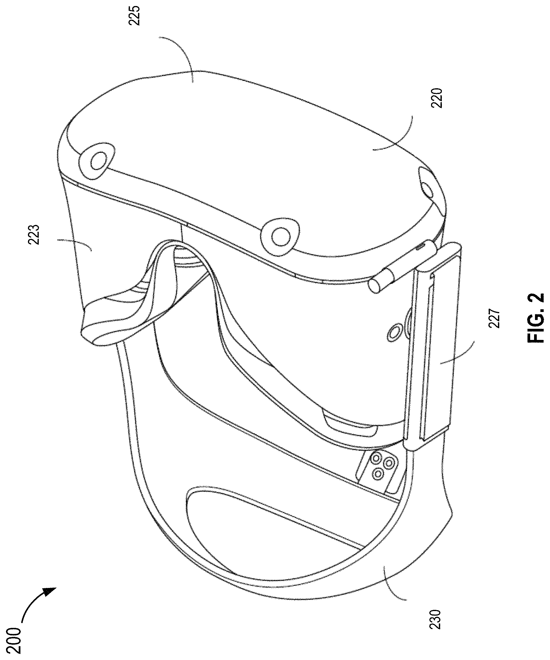 Patent US11774758 Figure 2 – Waveguide display with multiple monochromatic projectors