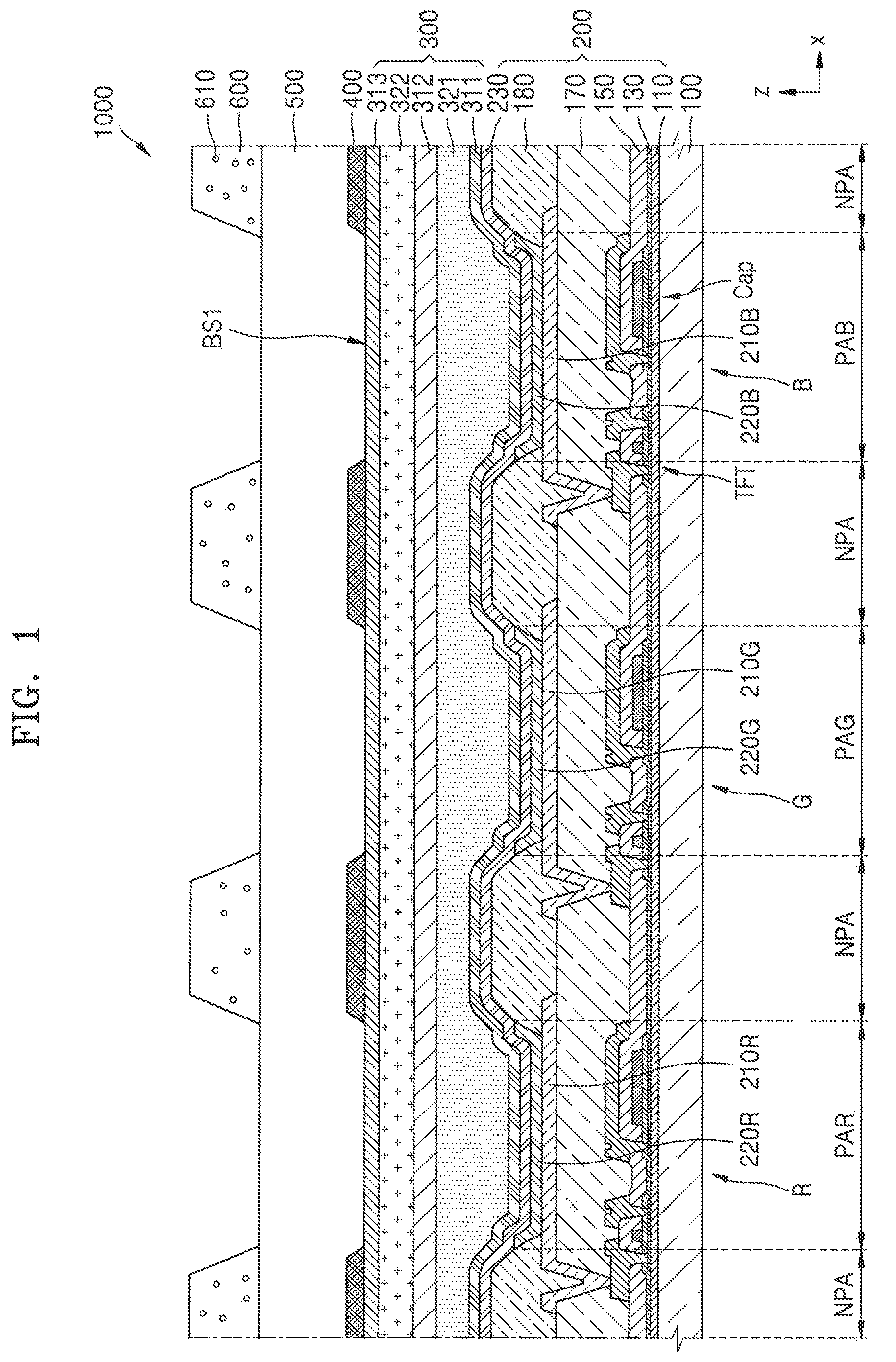 Patent US11774761 — Display apparatus and head-mounted electronic device including the same — Figure 1