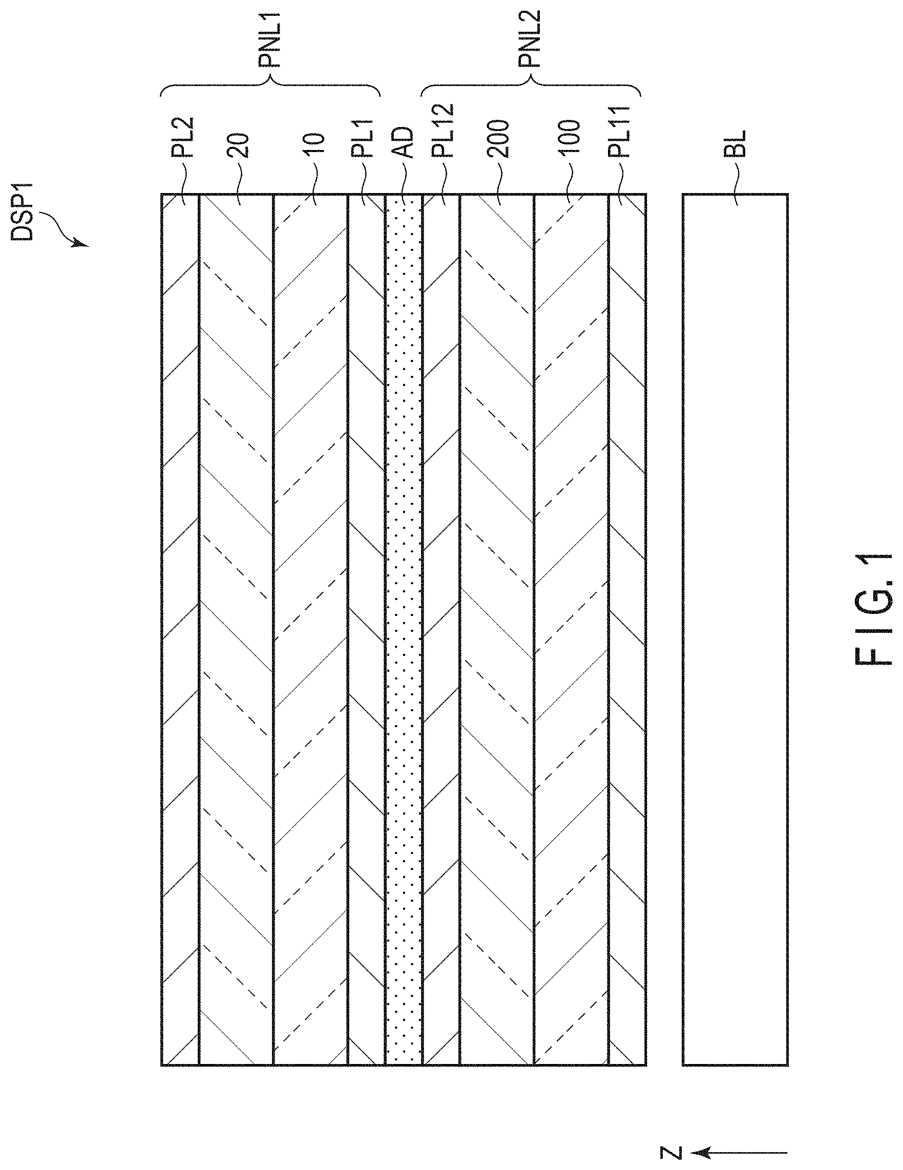 Patent US11774793 Figure 1 – Electronic apparatus and display device