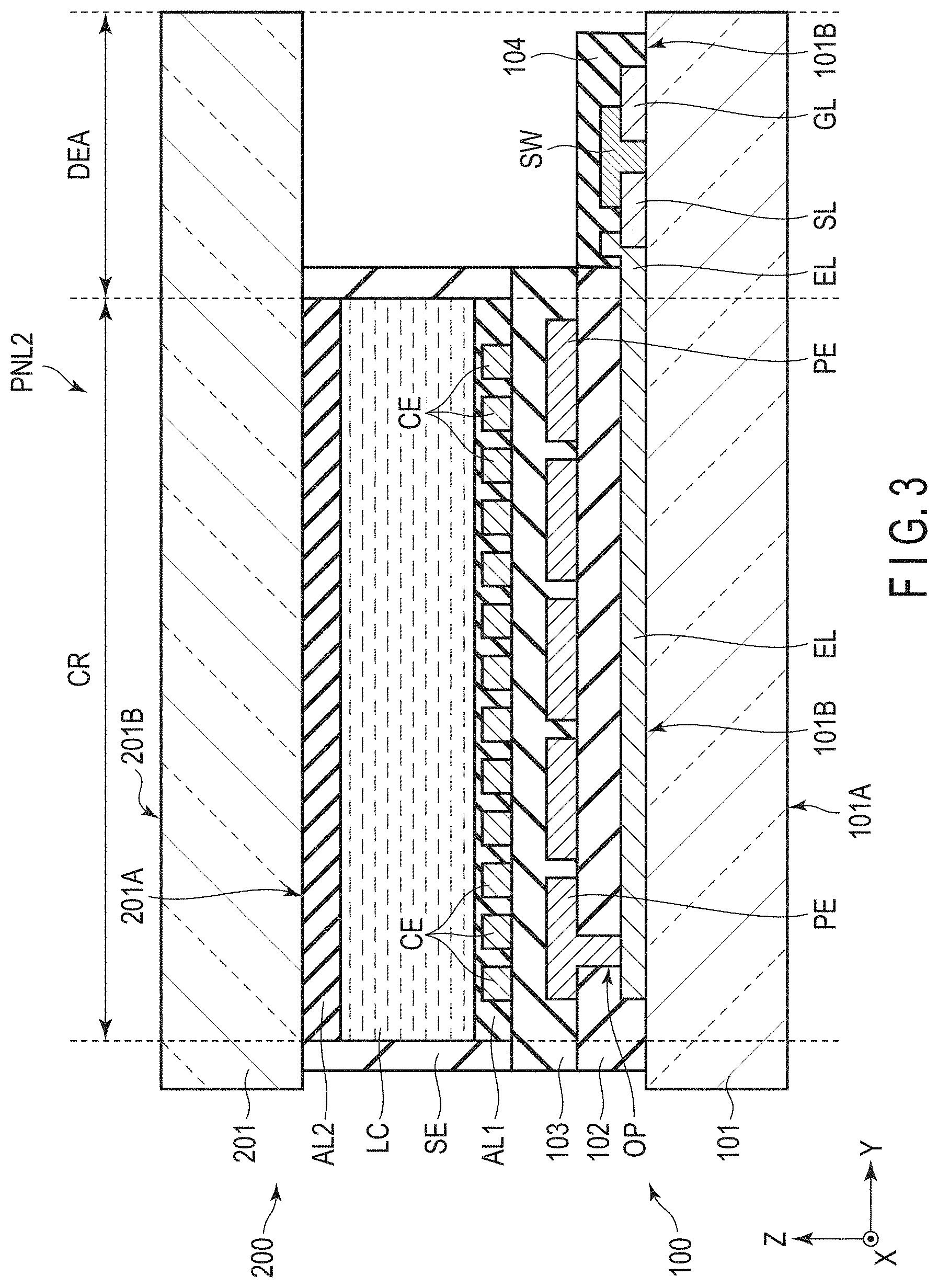 Patent US11774793 Figure 3 – Electronic apparatus and display device