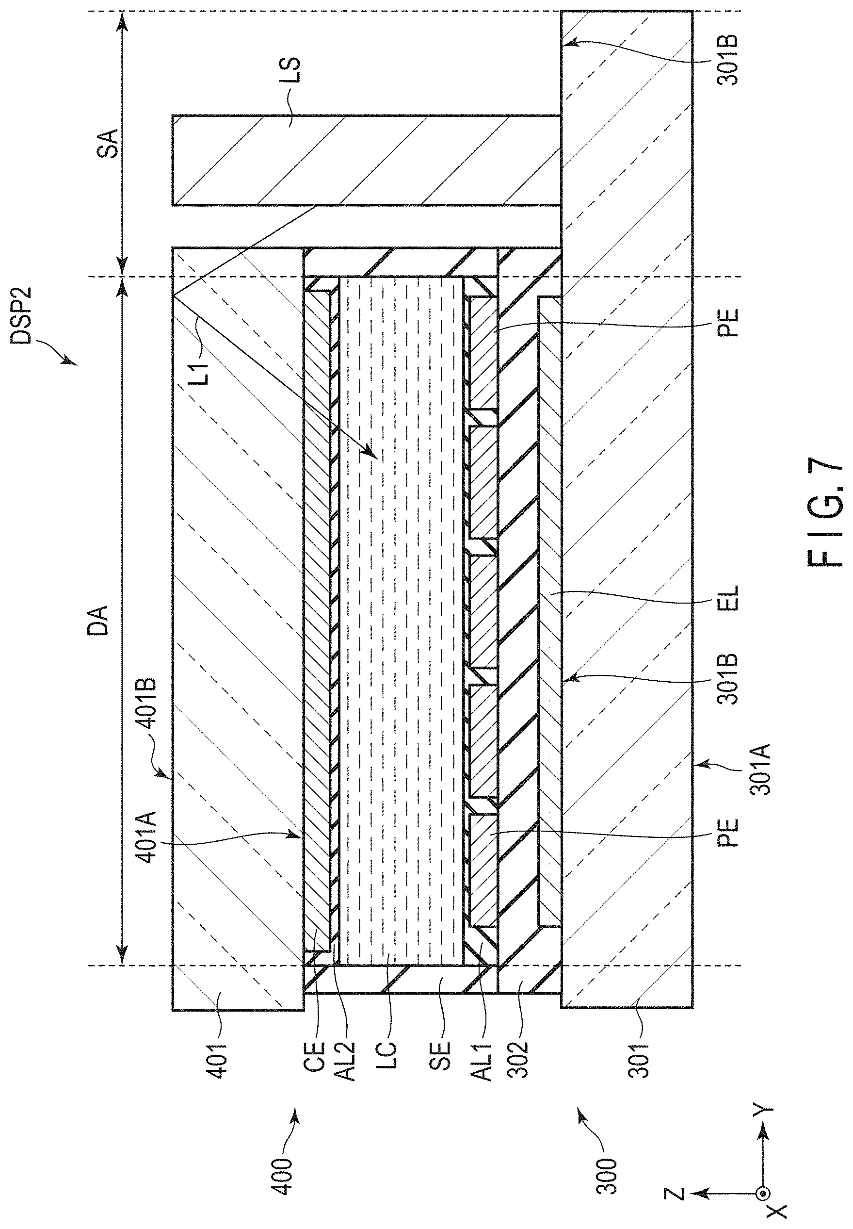 Patent US11774793 Figure 7 – Electronic apparatus and display device