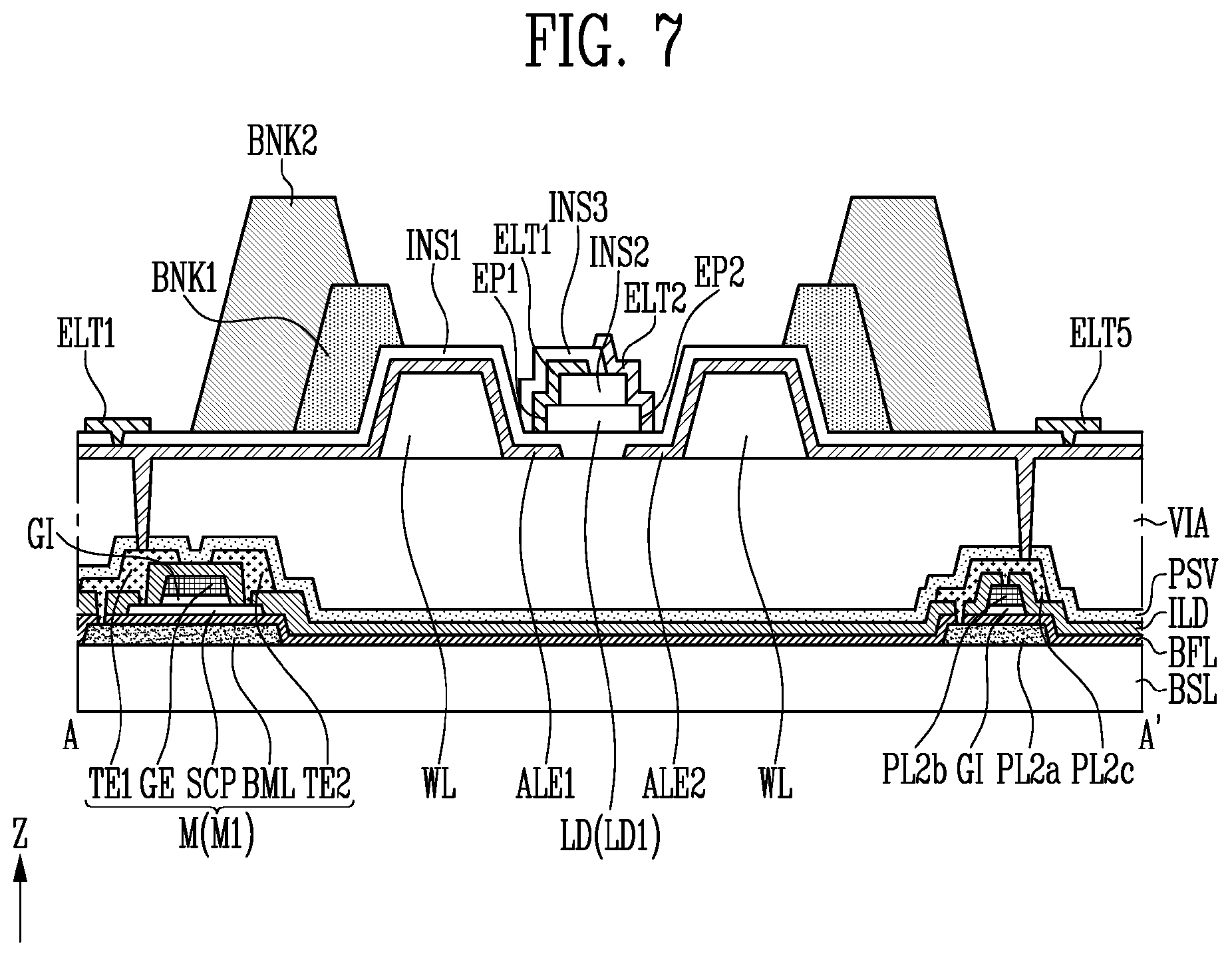 Patent US11774796 Figure 7 – Display device and method of manufacturing the same