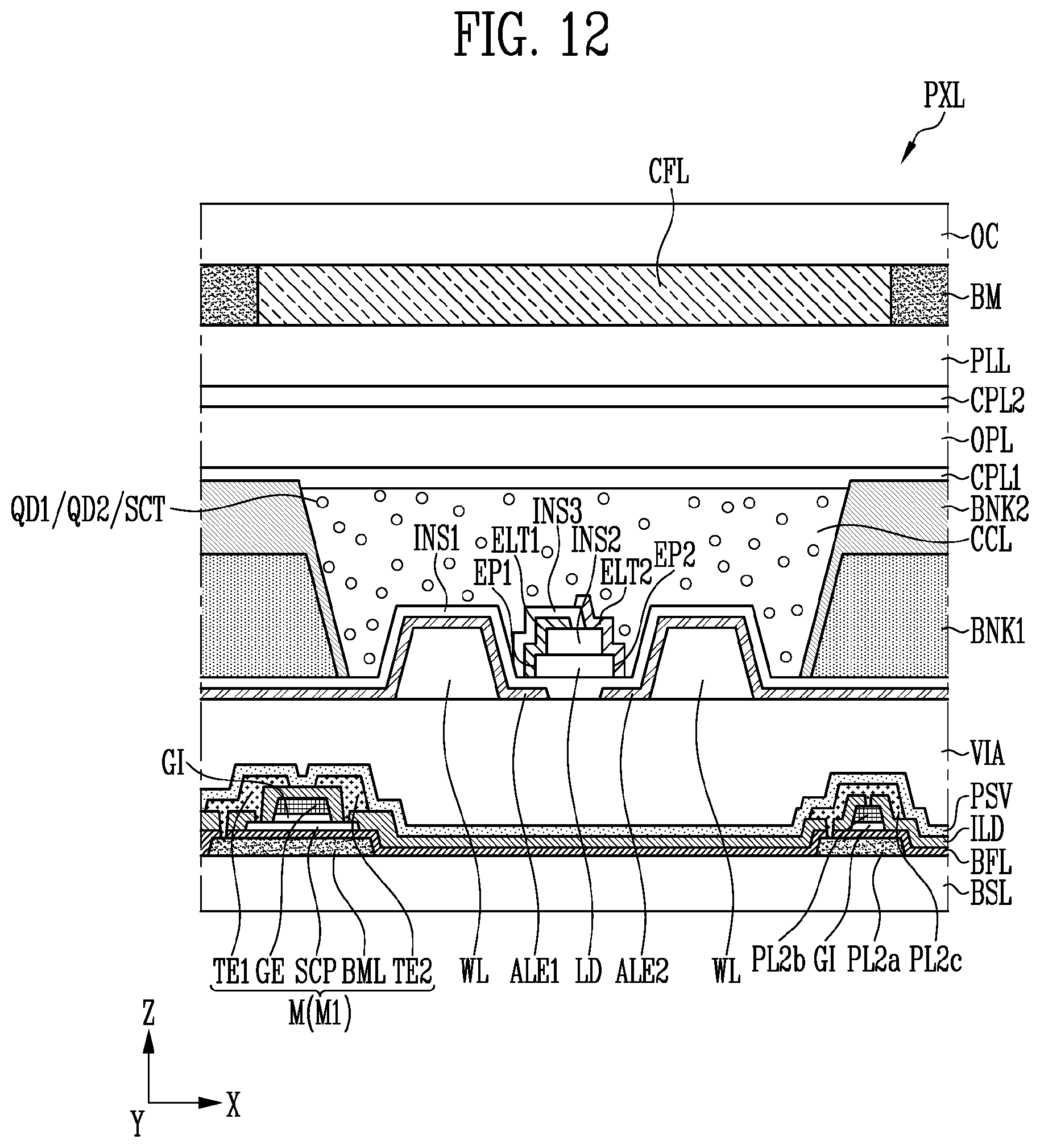 Patent US11774796 Figure 12 – Display device and method of manufacturing the same