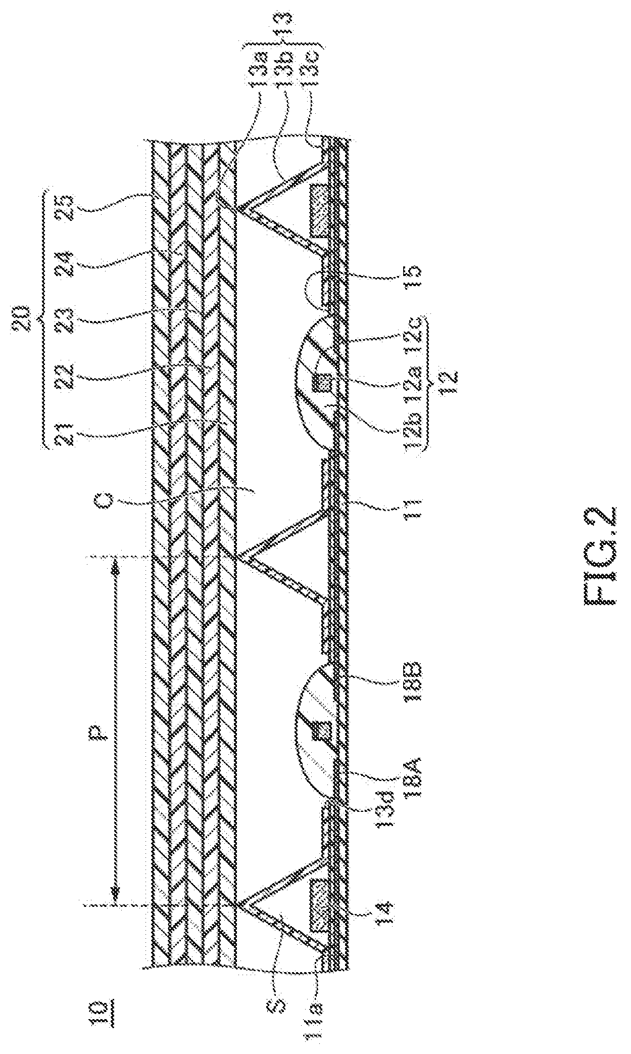 Patent US11774798 Figure 2 – Light-emitting device and liquid crystal display device