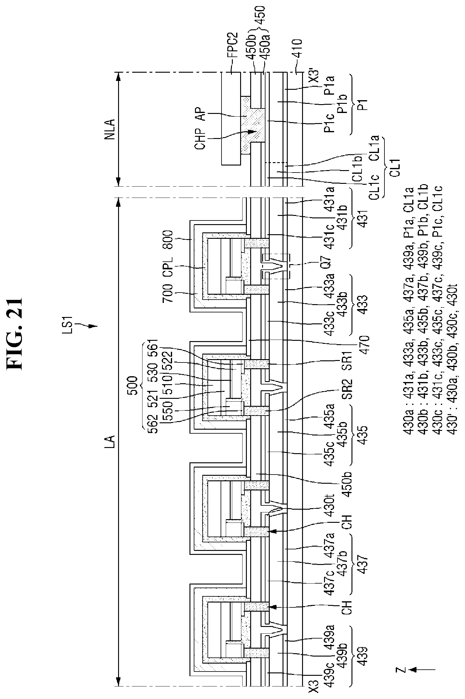 Patent US11774799 Figure 20 – Backlight unit and display device including the same