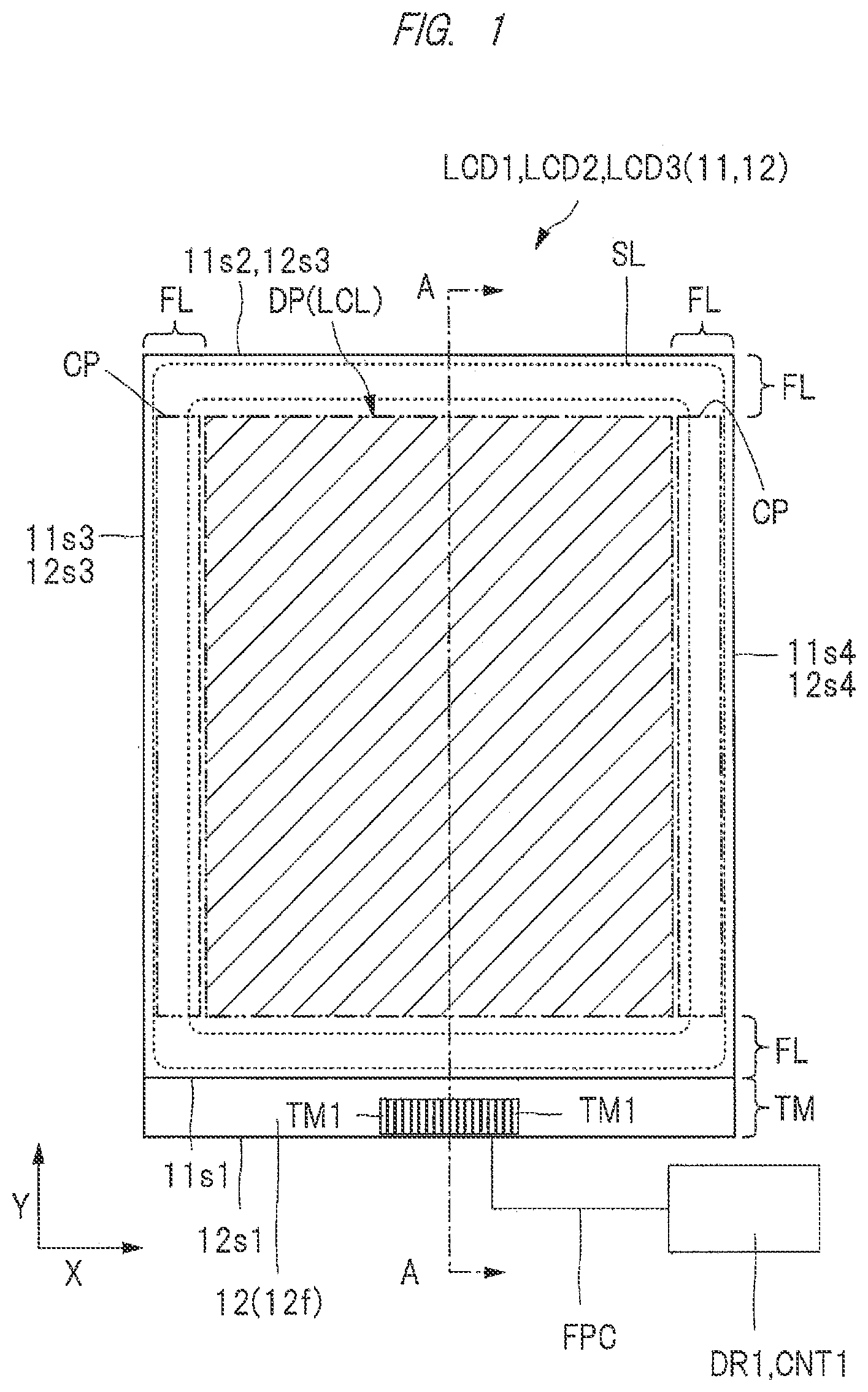 Patent US11774807 Figure 1 – Display device