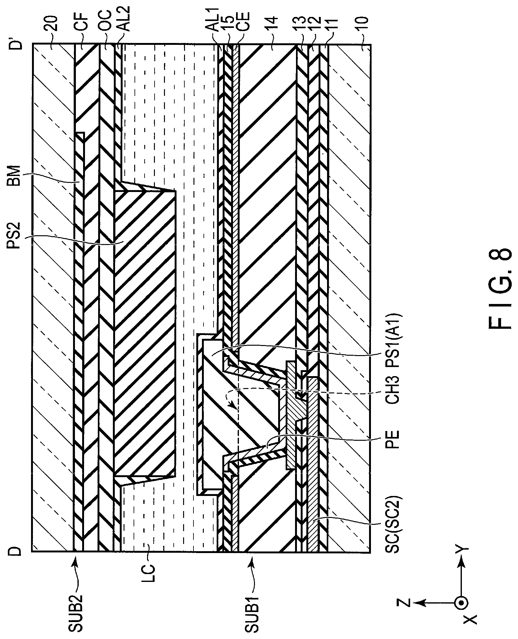 Patent US11774808 Figure 8 – Display device