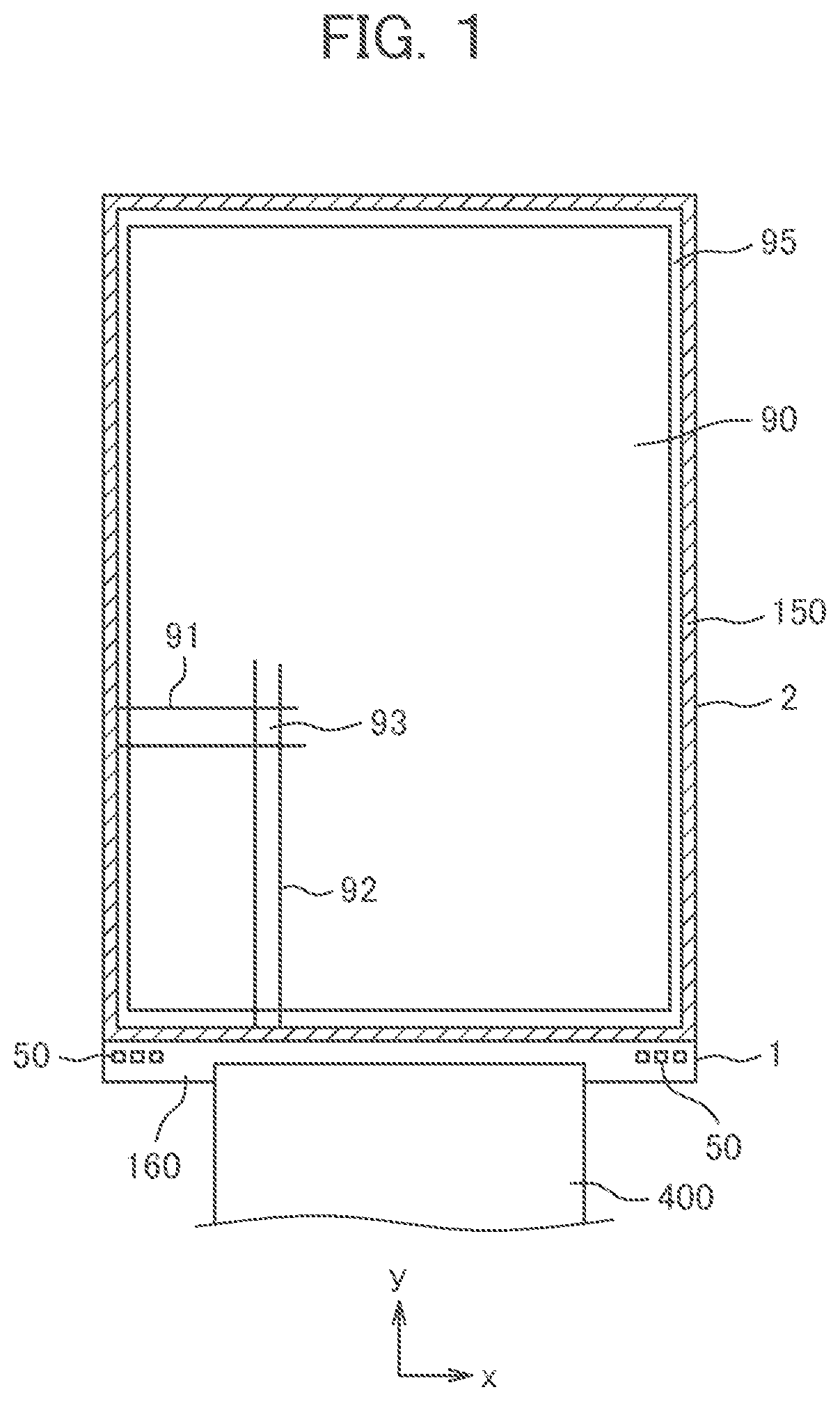 Patent US11774811 Figure 1 – Display device having through holes without overhang in cross section